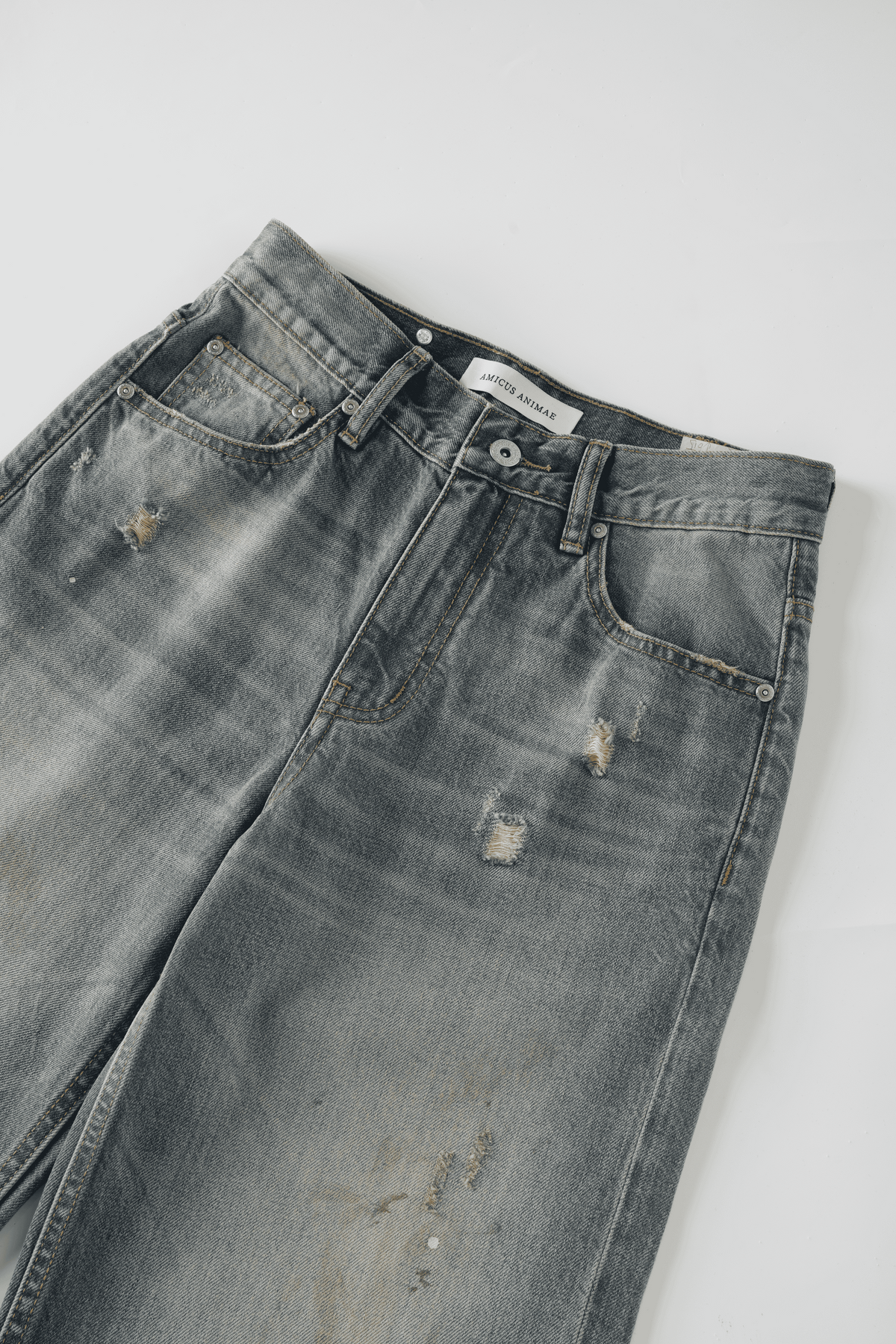 Bootcut Jeans in Burn-Ink Splatter Distressed