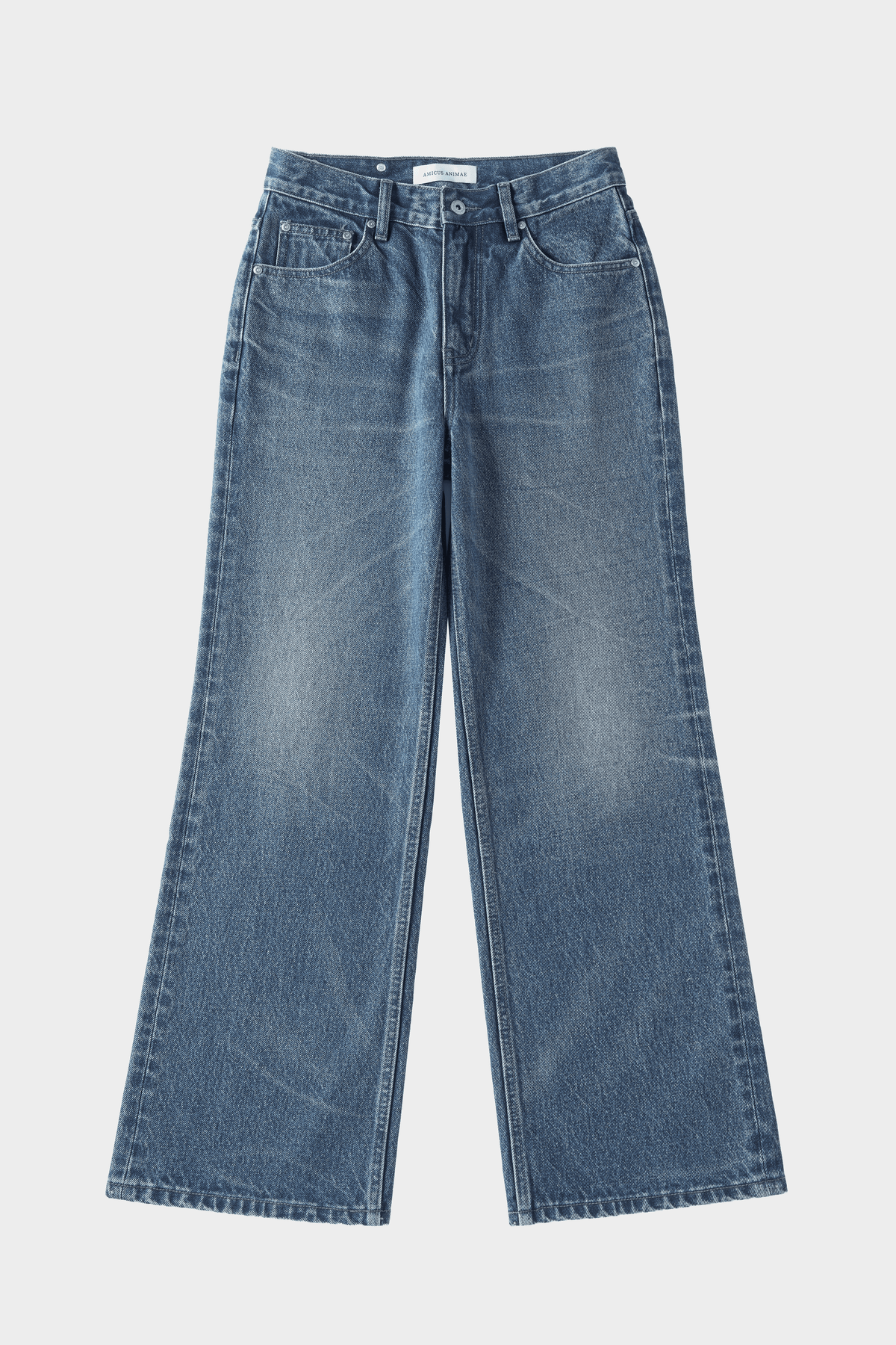 Flared Jeans in After-Blue Distressed