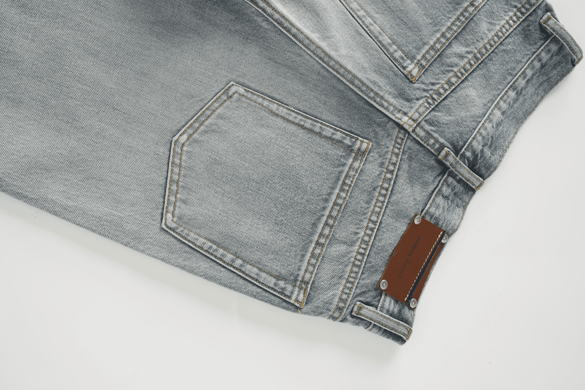 Flared Jeans in Marine Blue Distressed