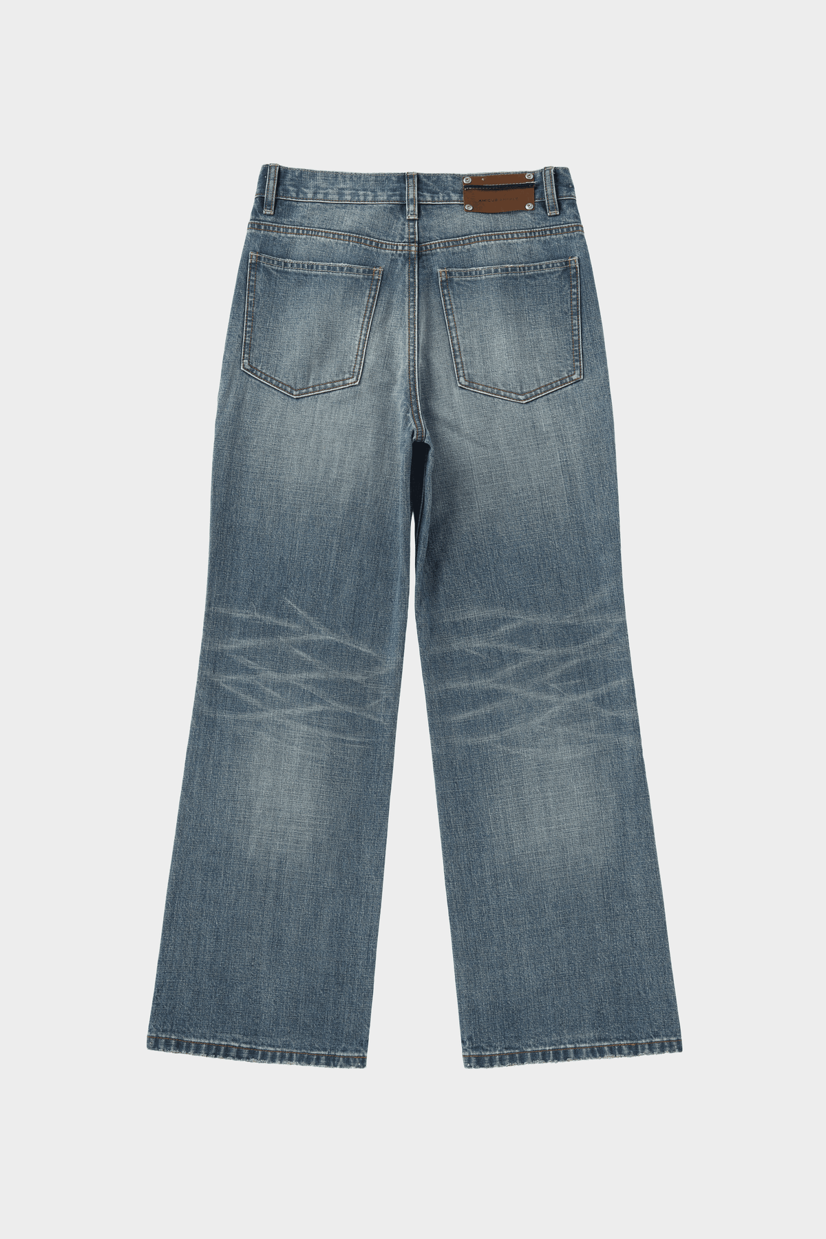 Flared Jeans in Hemp-Cotton Dew-Grass Mid-Blue