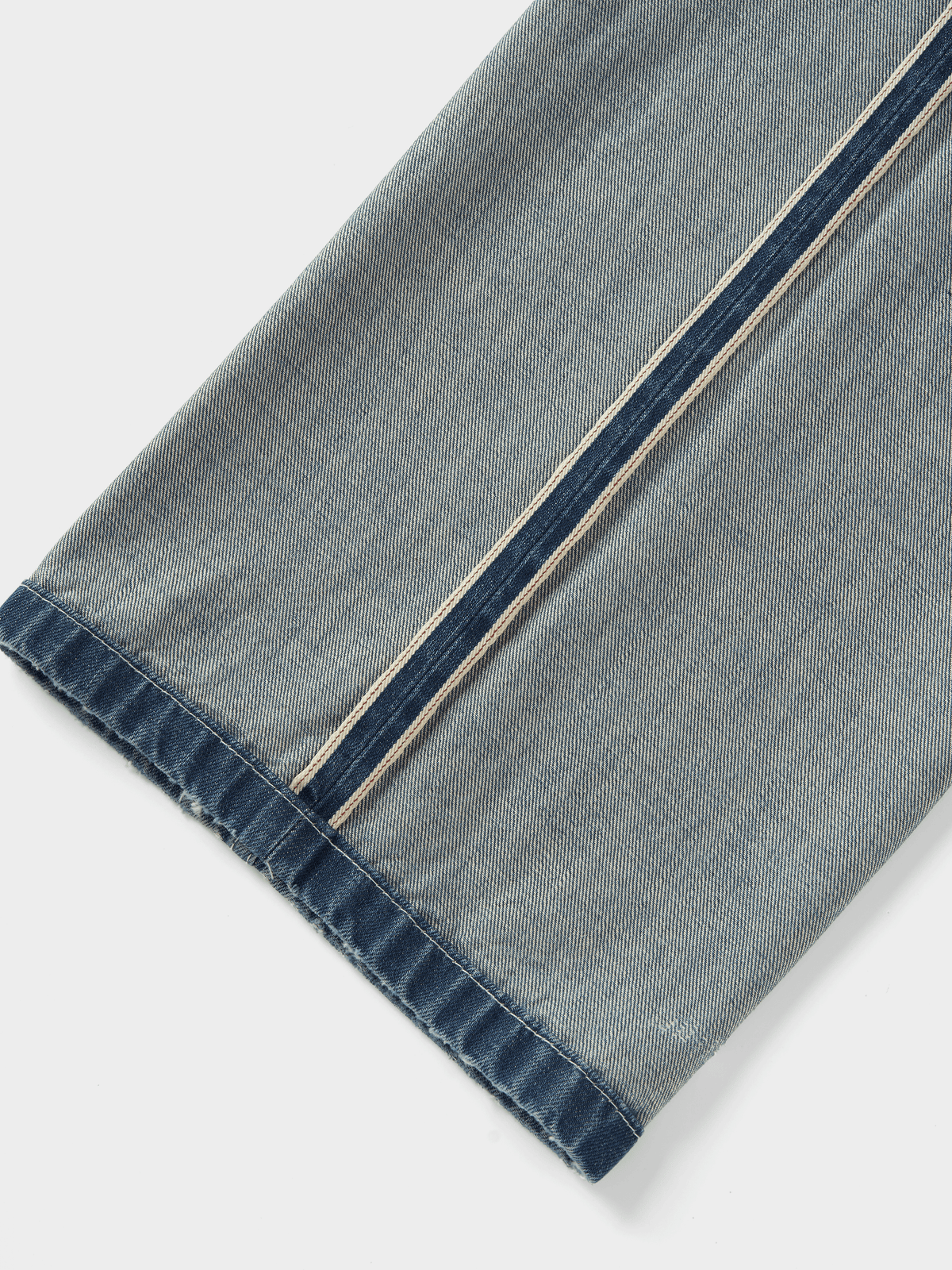 Straight-Leg Jeans in Distressed Emerald Selvedge