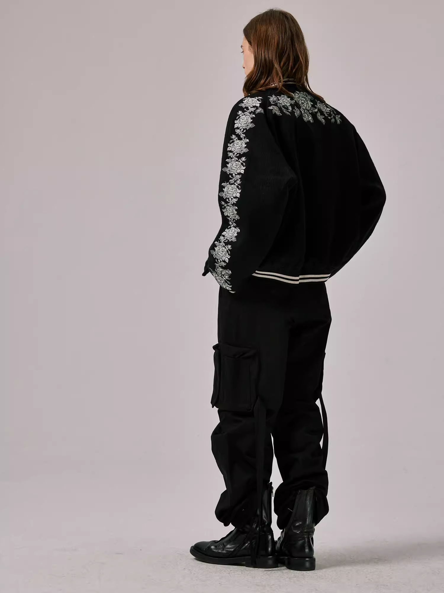 Floral-Embroidered Wool and Silk Blend Varsity Jacket