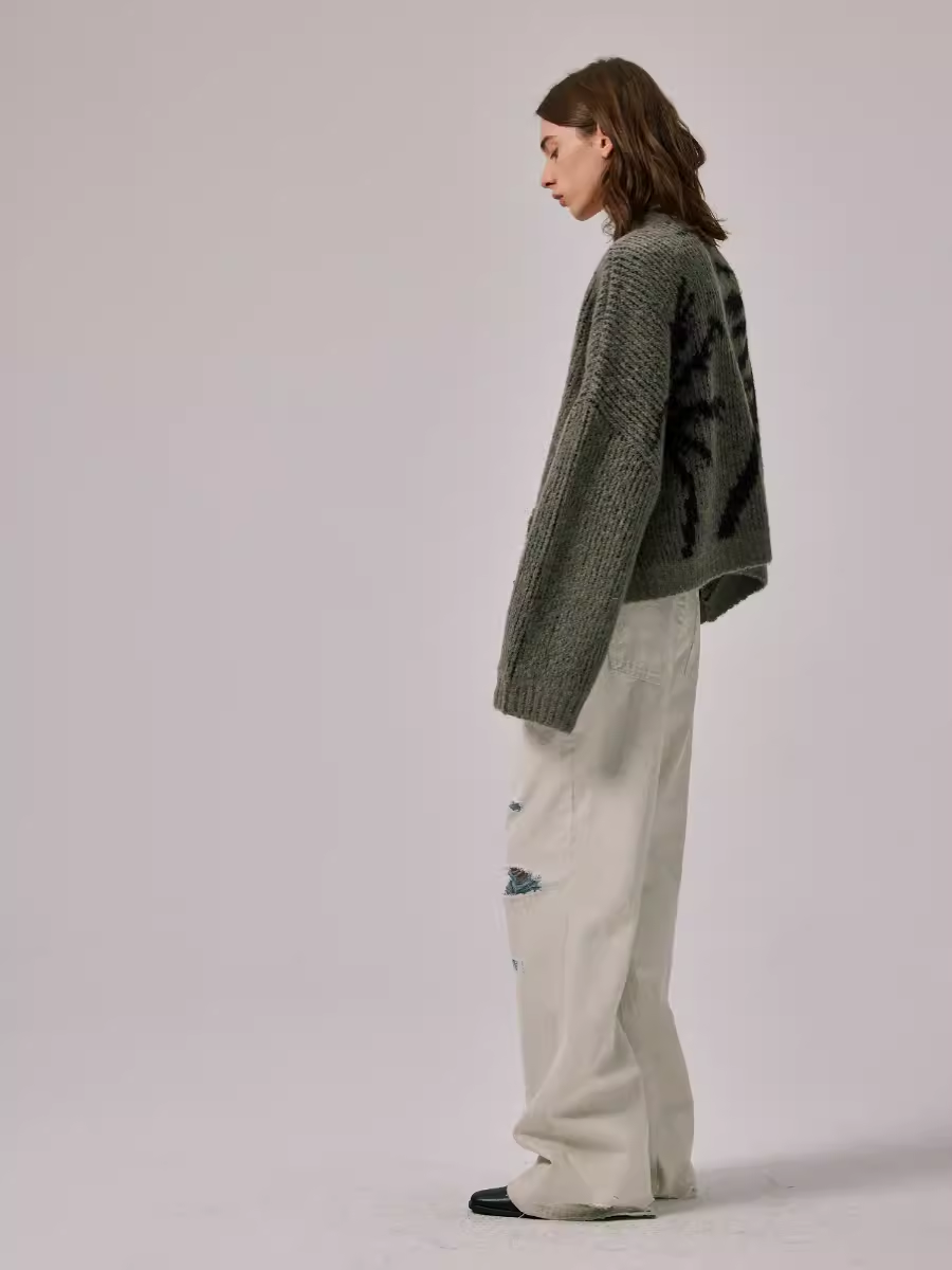 Palm Tree Mohair Knit Cardigan