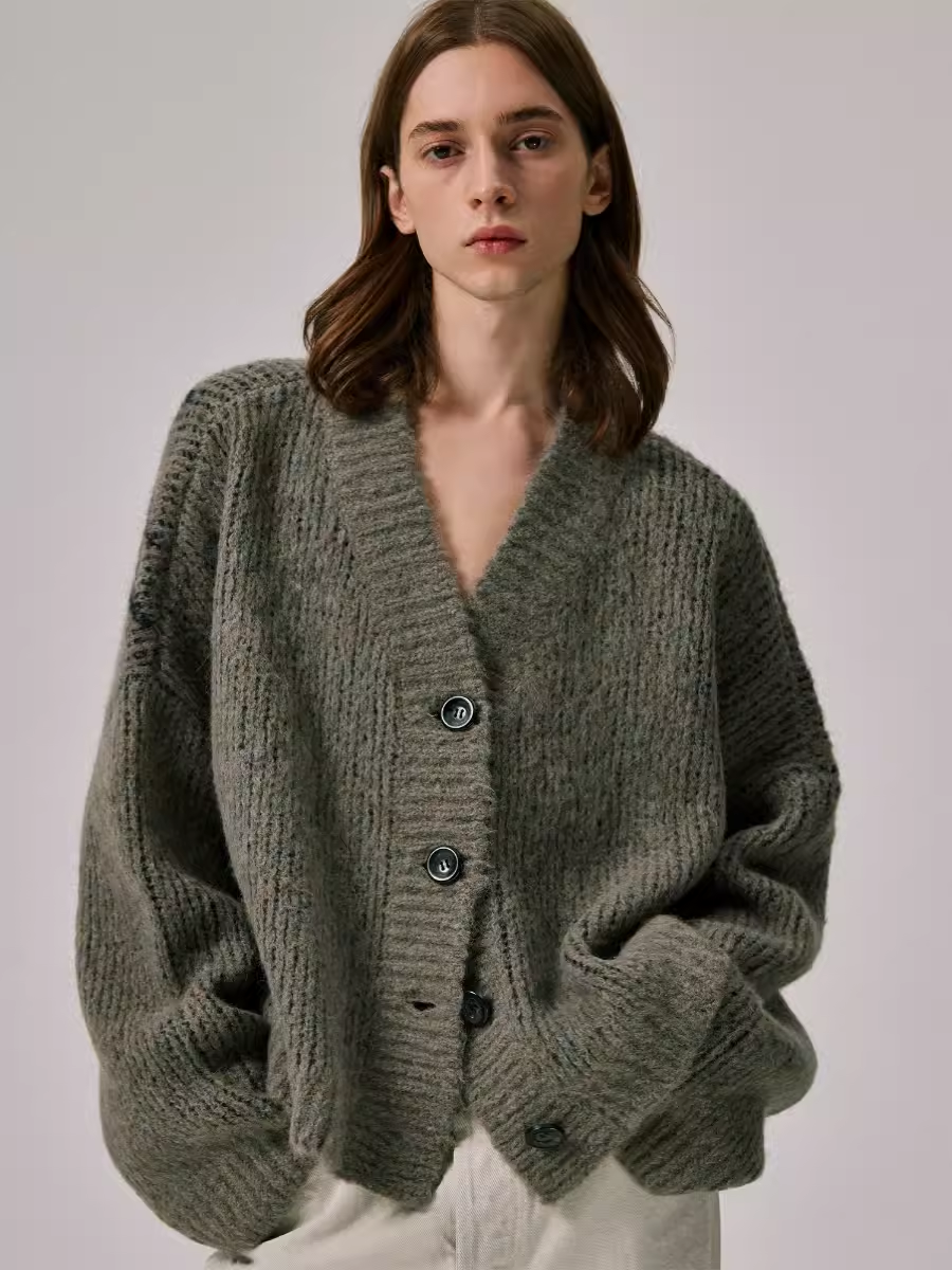 Palm Tree Mohair Knit Cardigan