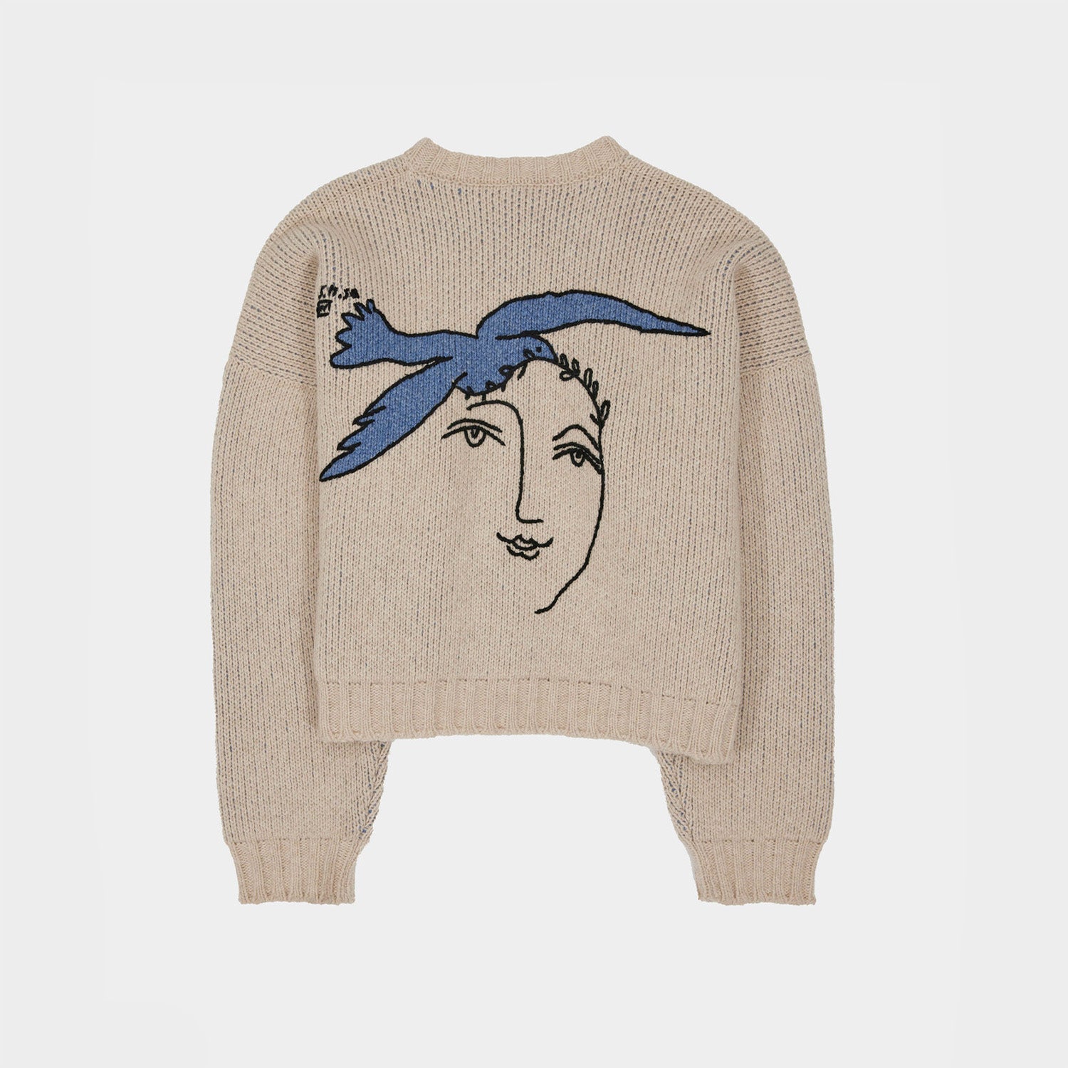 Amicus Animae アート ピジョン ローゲージ ニットカーディガン Dove of Peace Cardigan
