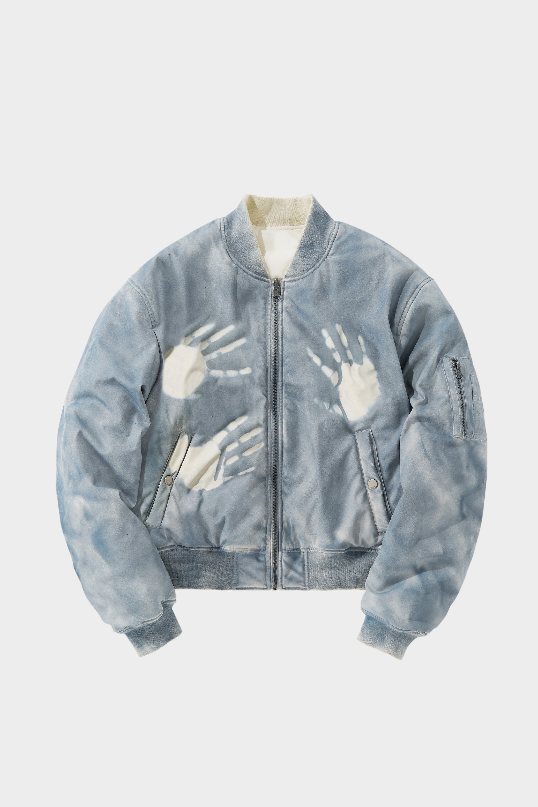 Heat Reactive Garment-Dyed MA1 Bomber Reversible Jacket