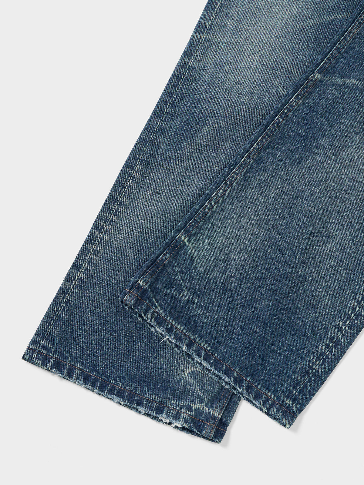 Straight-Leg Jeans in Bluefin Blue Distressed