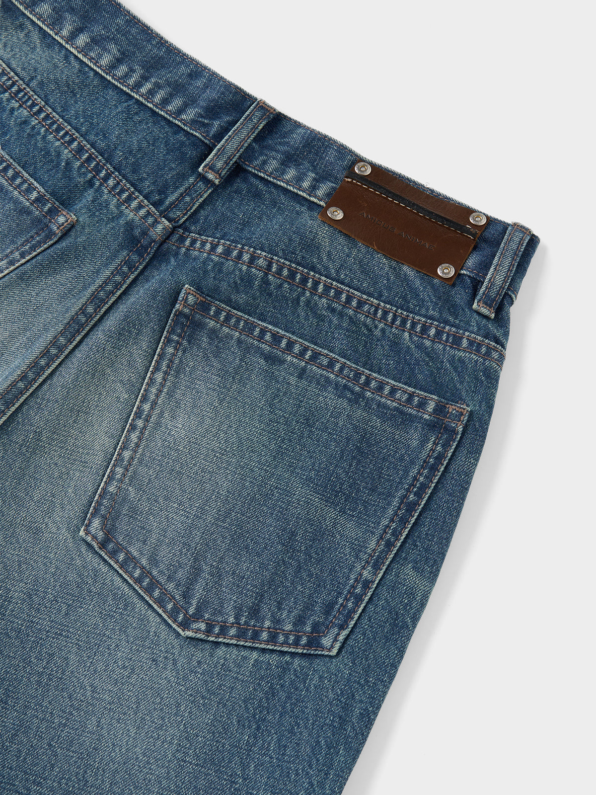 Straight-Leg Jeans in Bluefin Blue Distressed