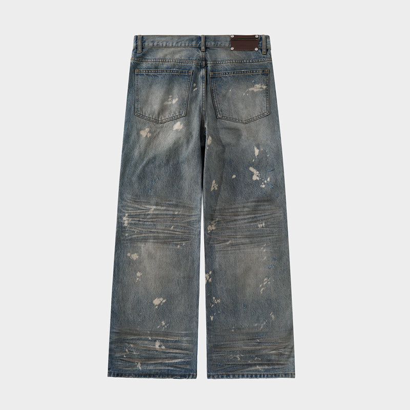 Mud-Dye Distressed Flared Jeans