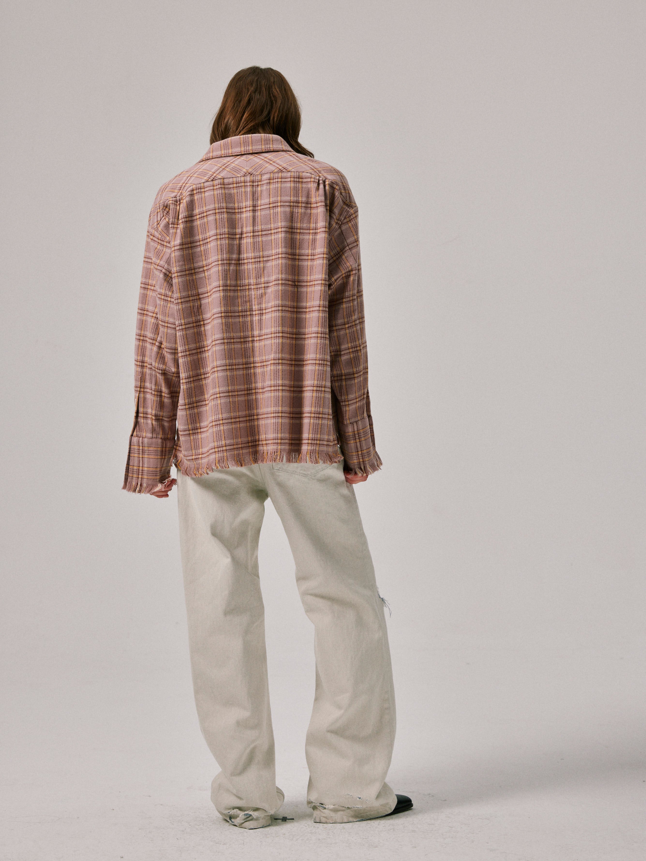 Distressed Flannel Plaid Shirt