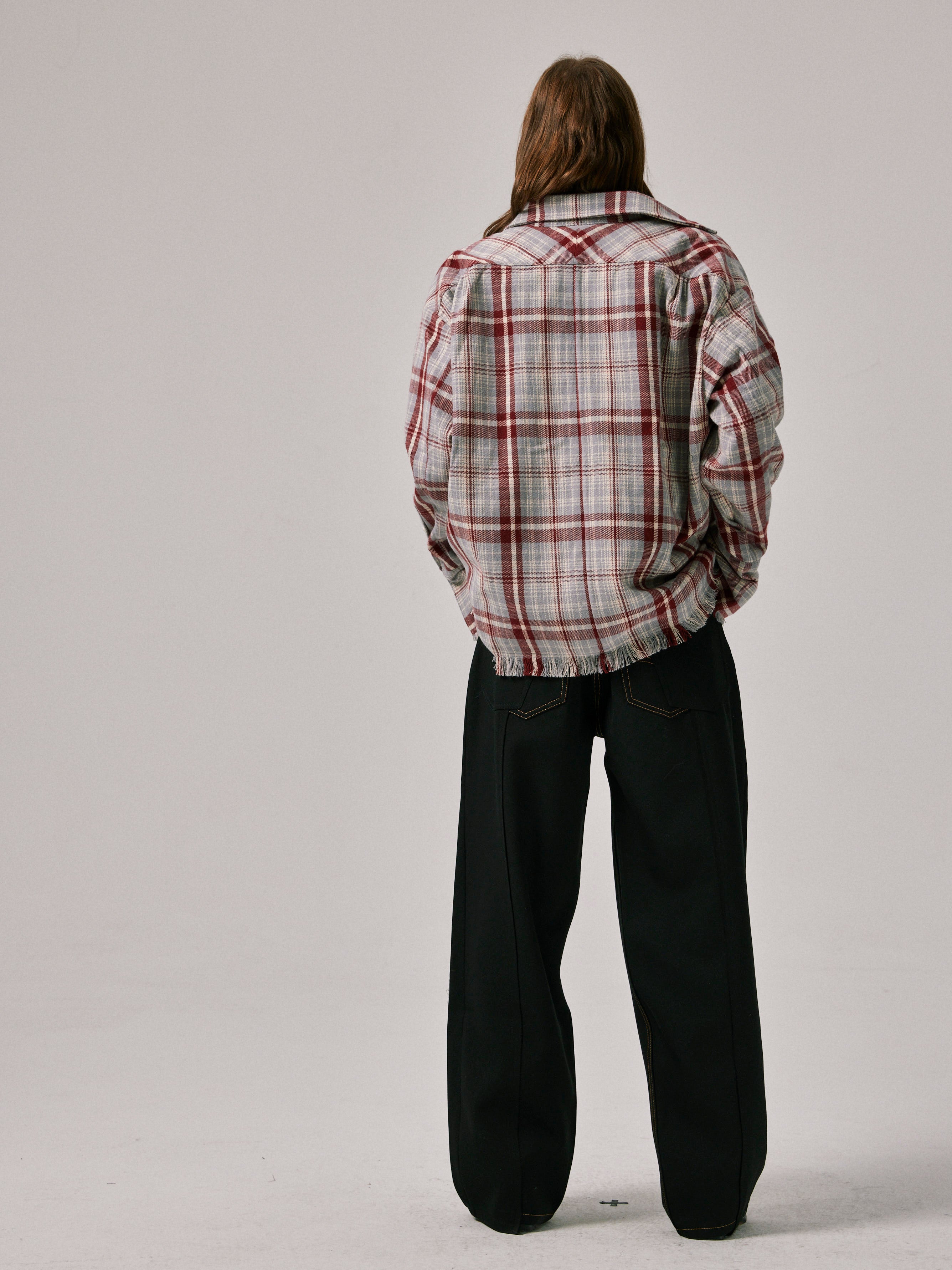 Haze Blue Checked Flannel Shirt Jacket
