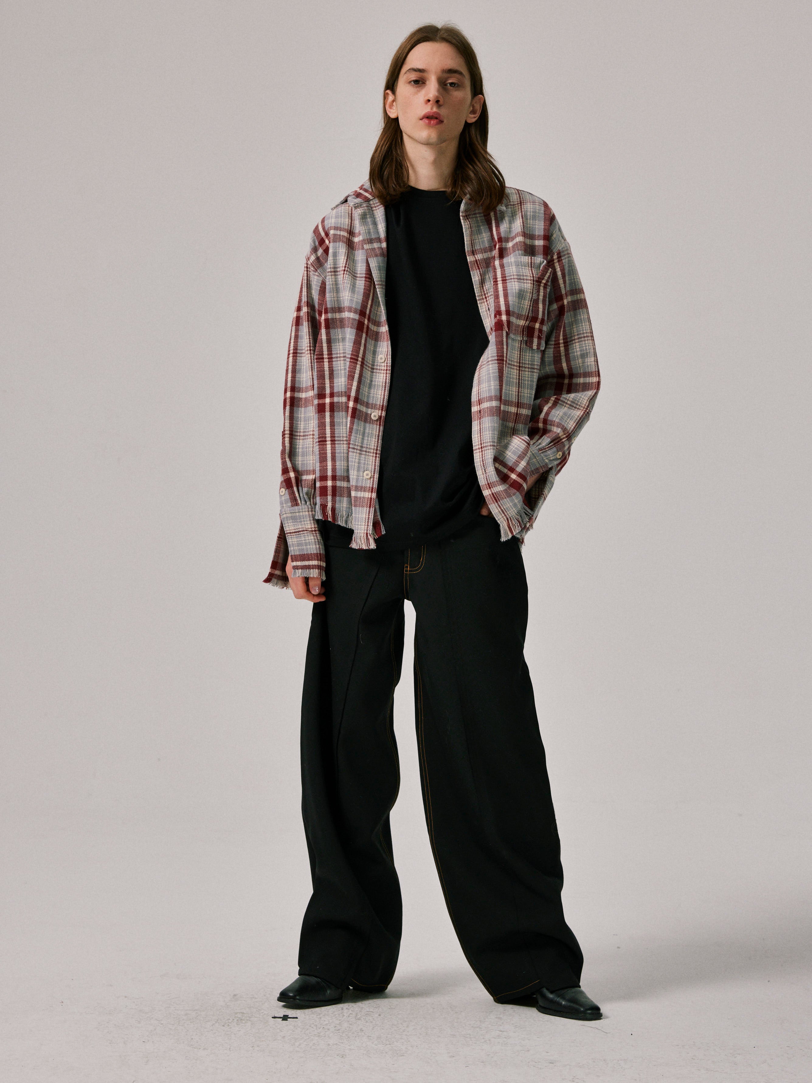 Haze Blue Checked Flannel Shirt Jacket