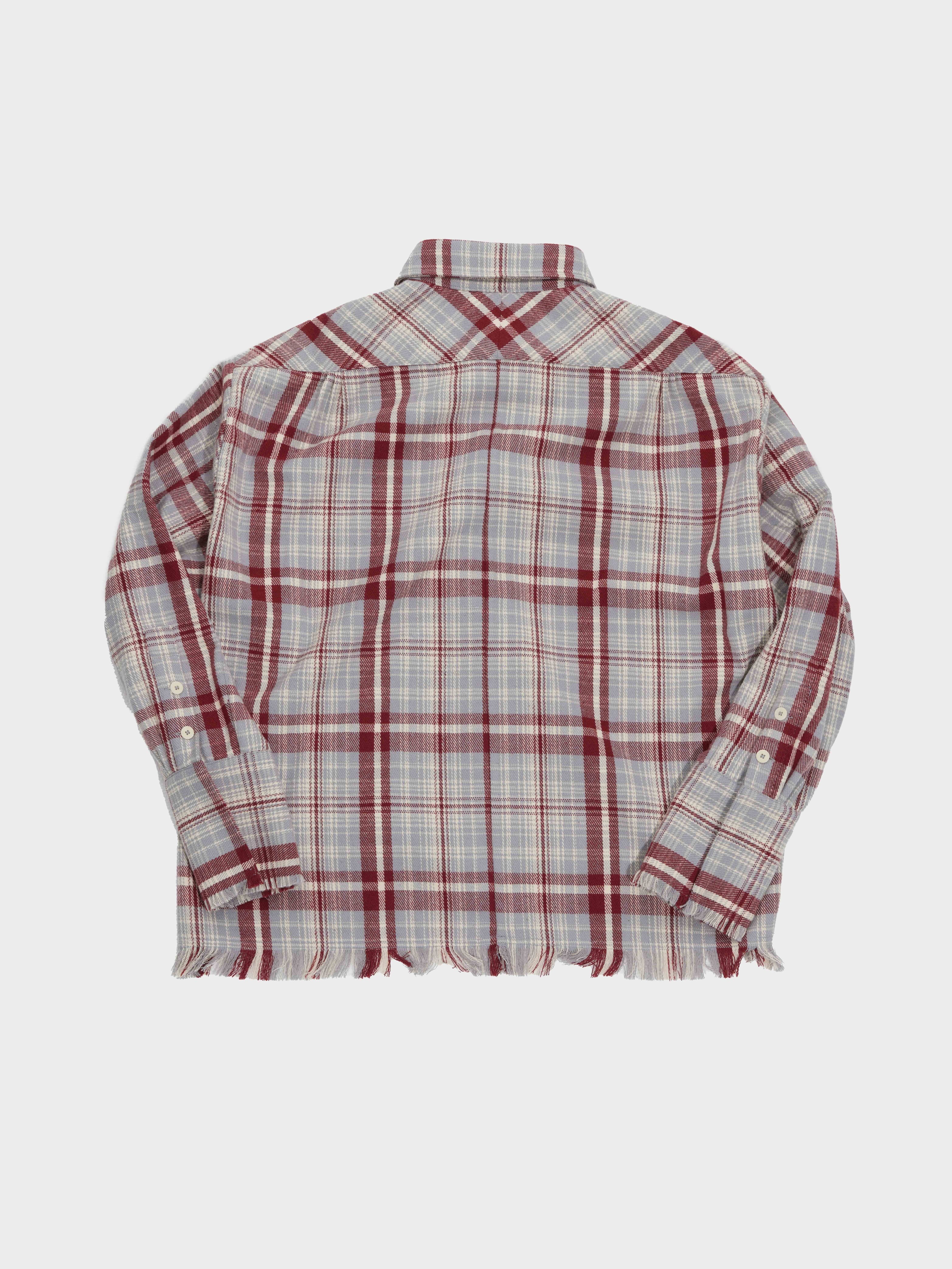 Haze Blue Checked Flannel Shirt Jacket