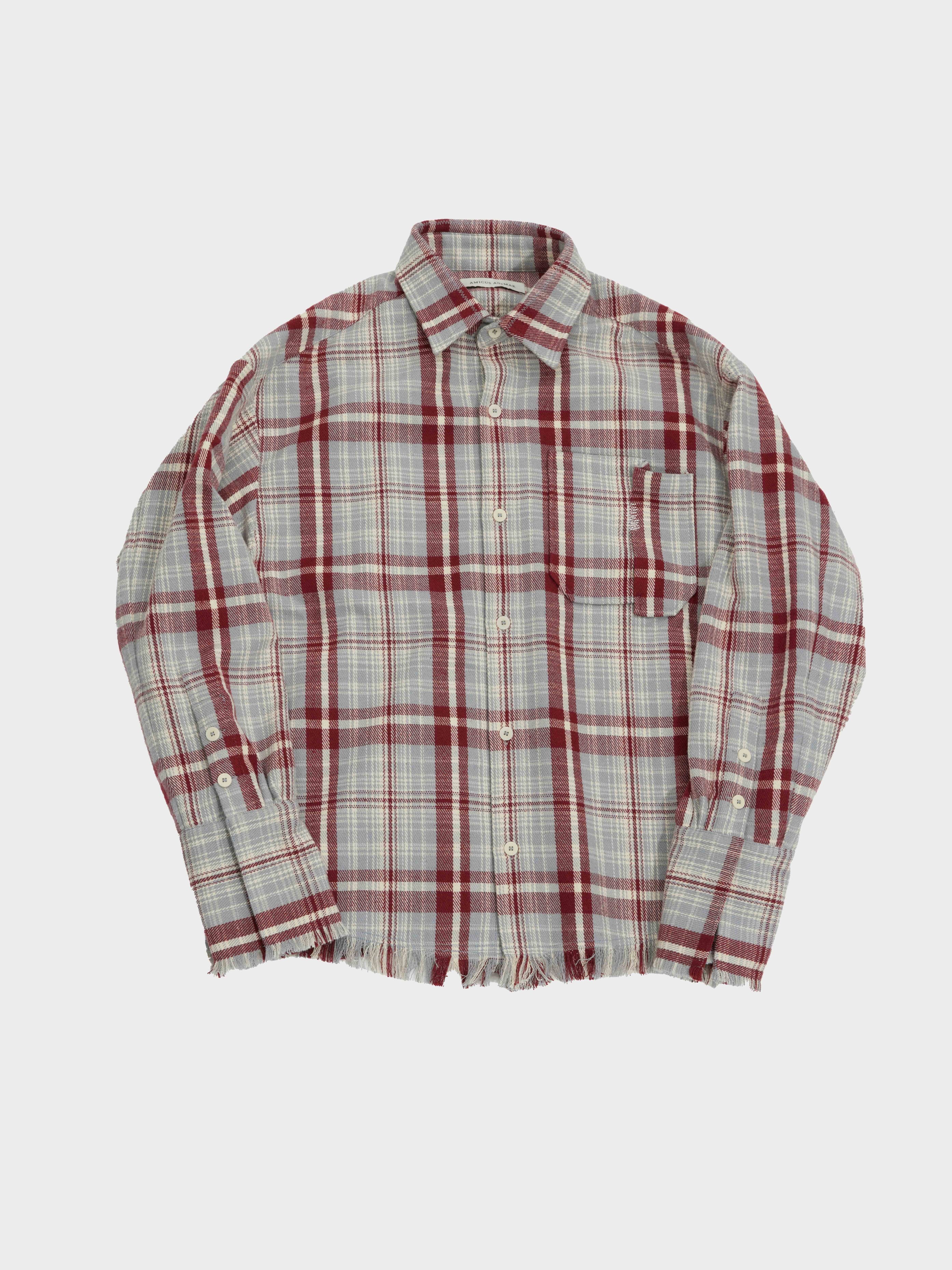 Haze Blue Checked Flannel Shirt Jacket