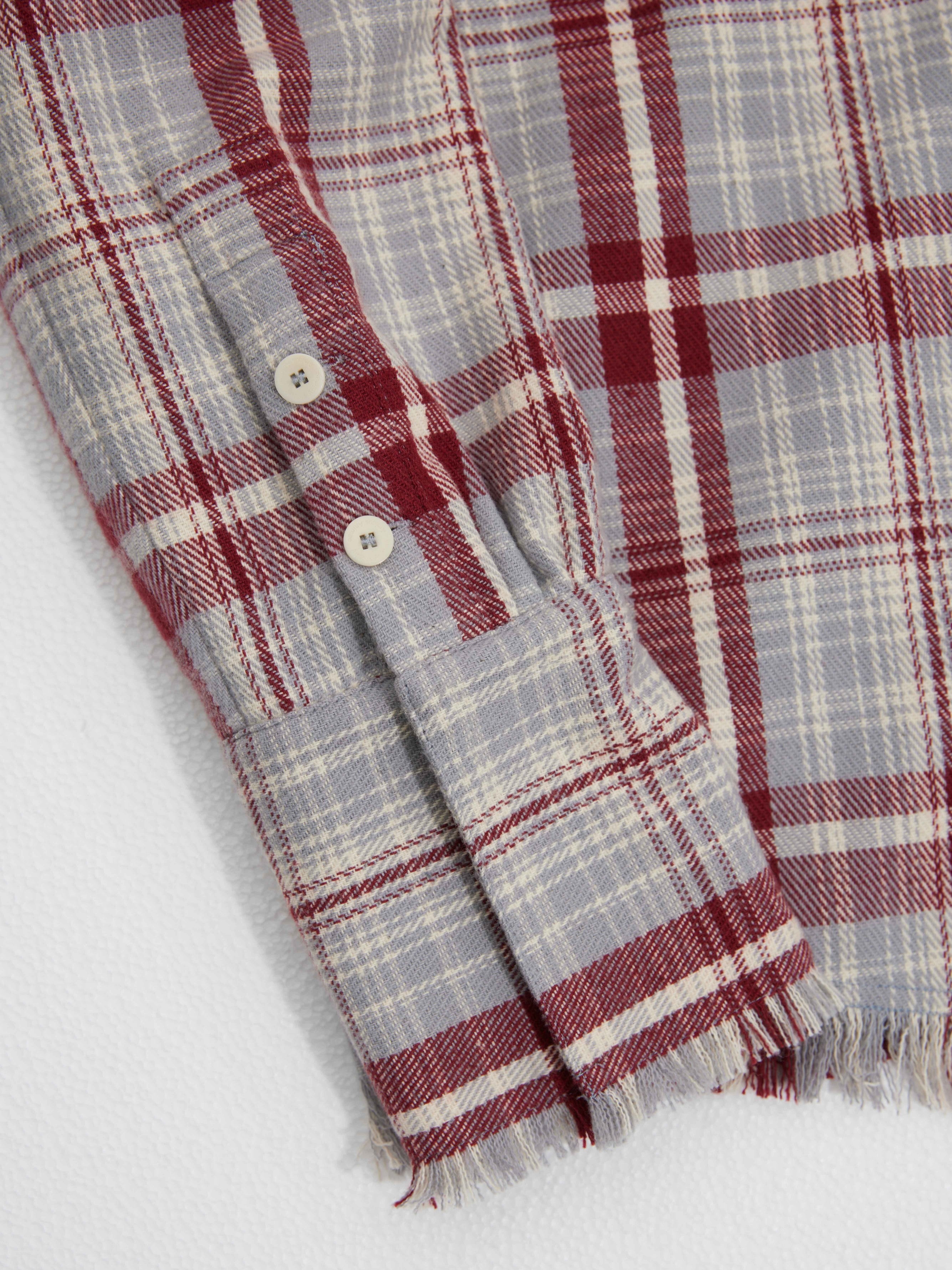 Haze Blue Checked Flannel Shirt Jacket
