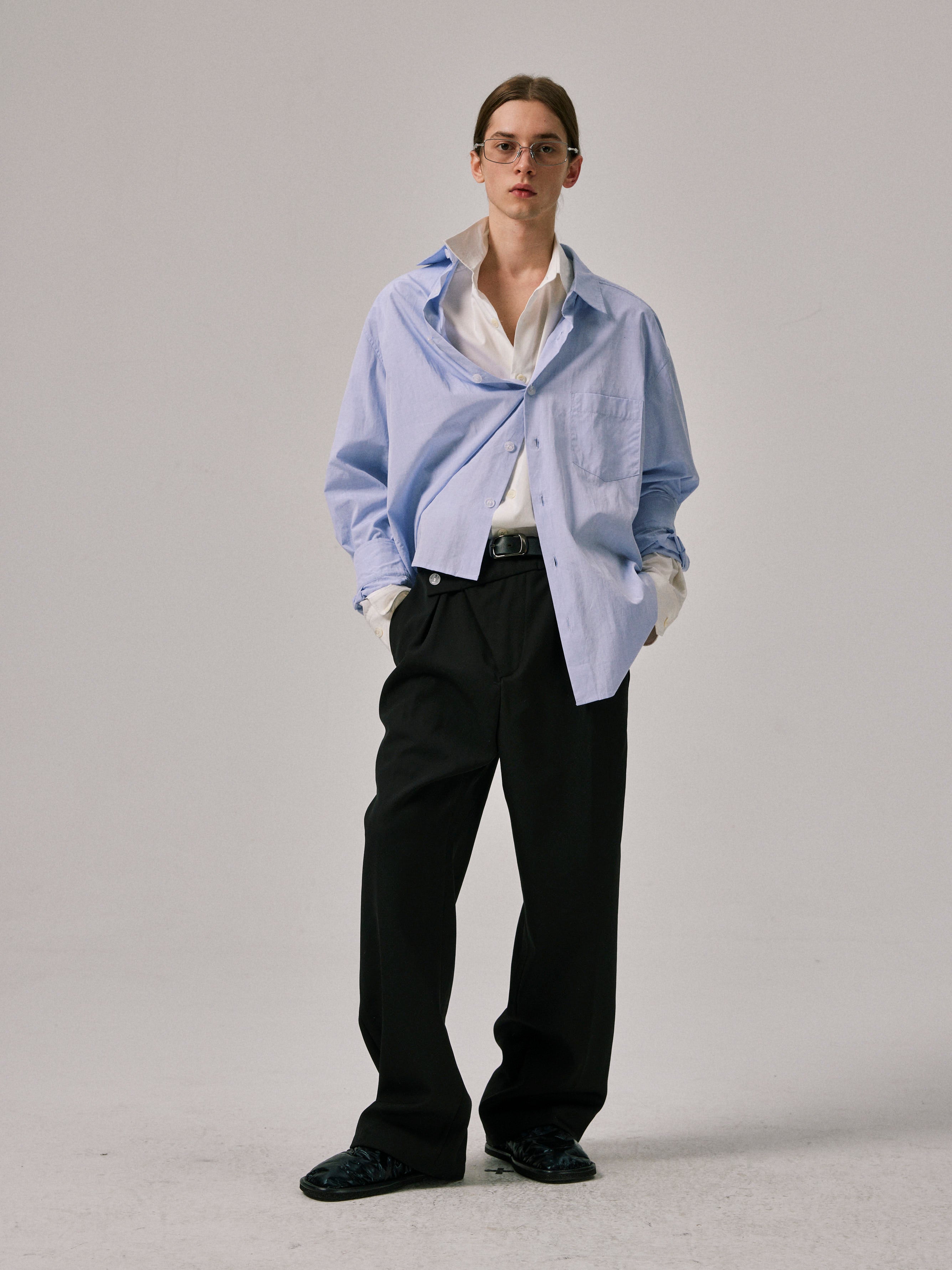 Jewel button trousers in Black