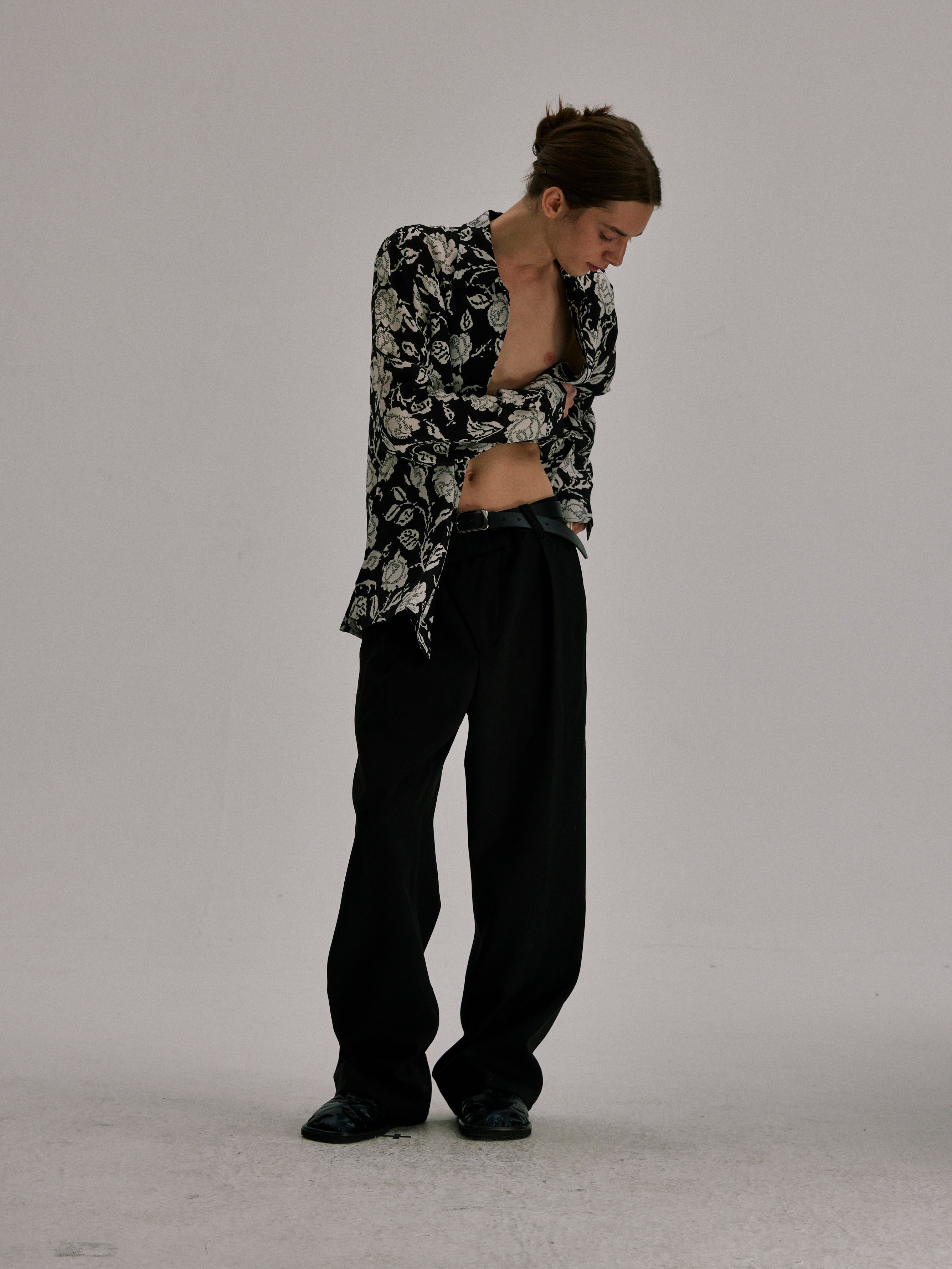 Jewel button trousers in Black