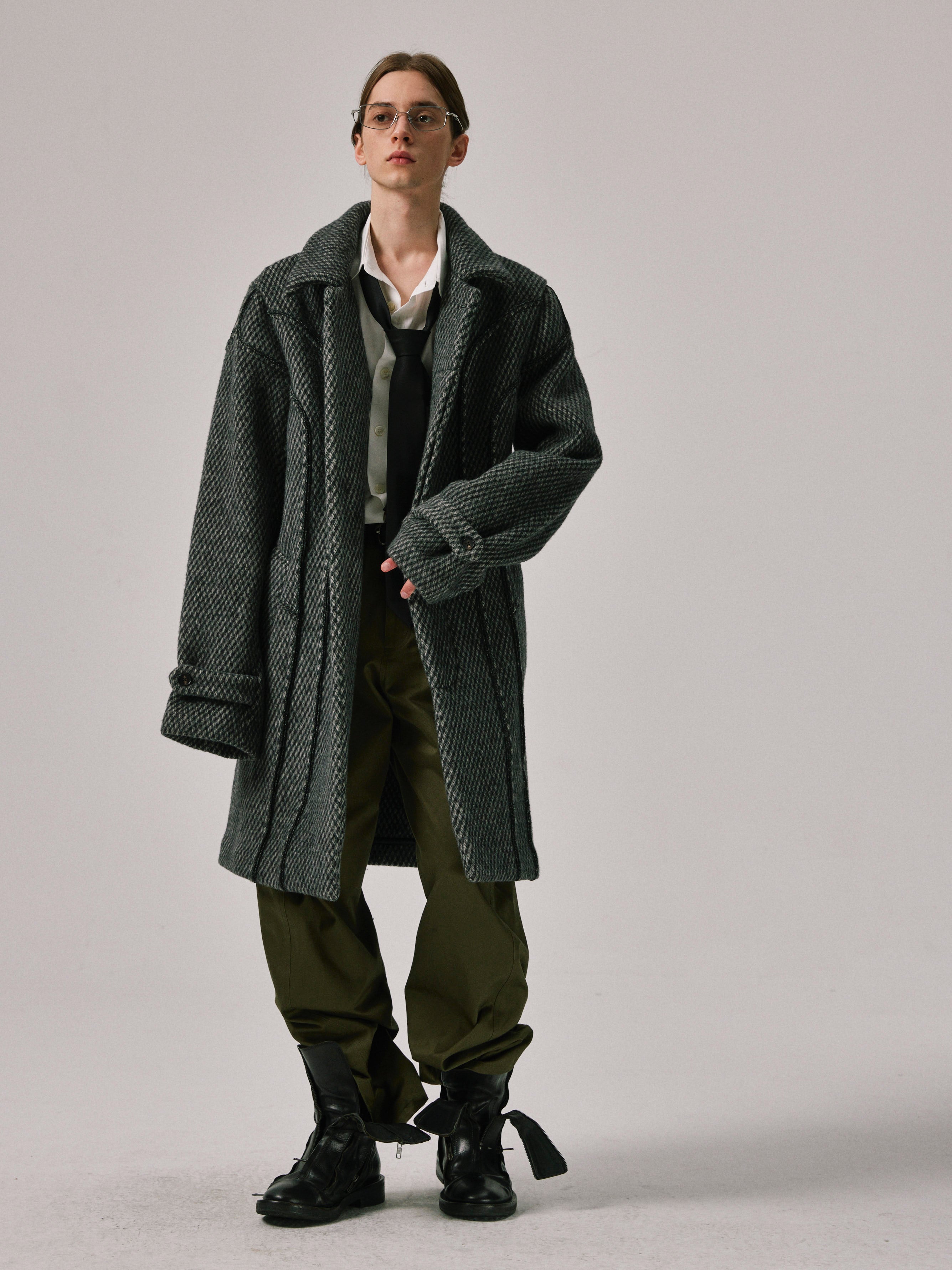 Grey Herringbone Coat