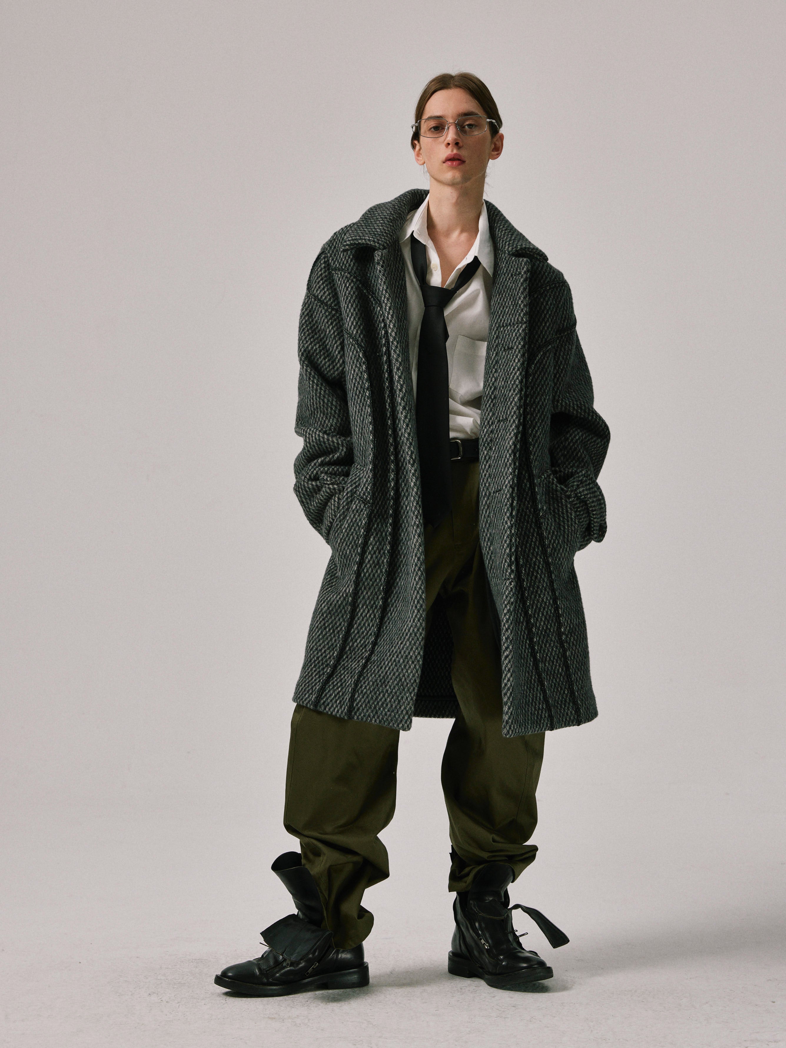 Grey Herringbone Coat