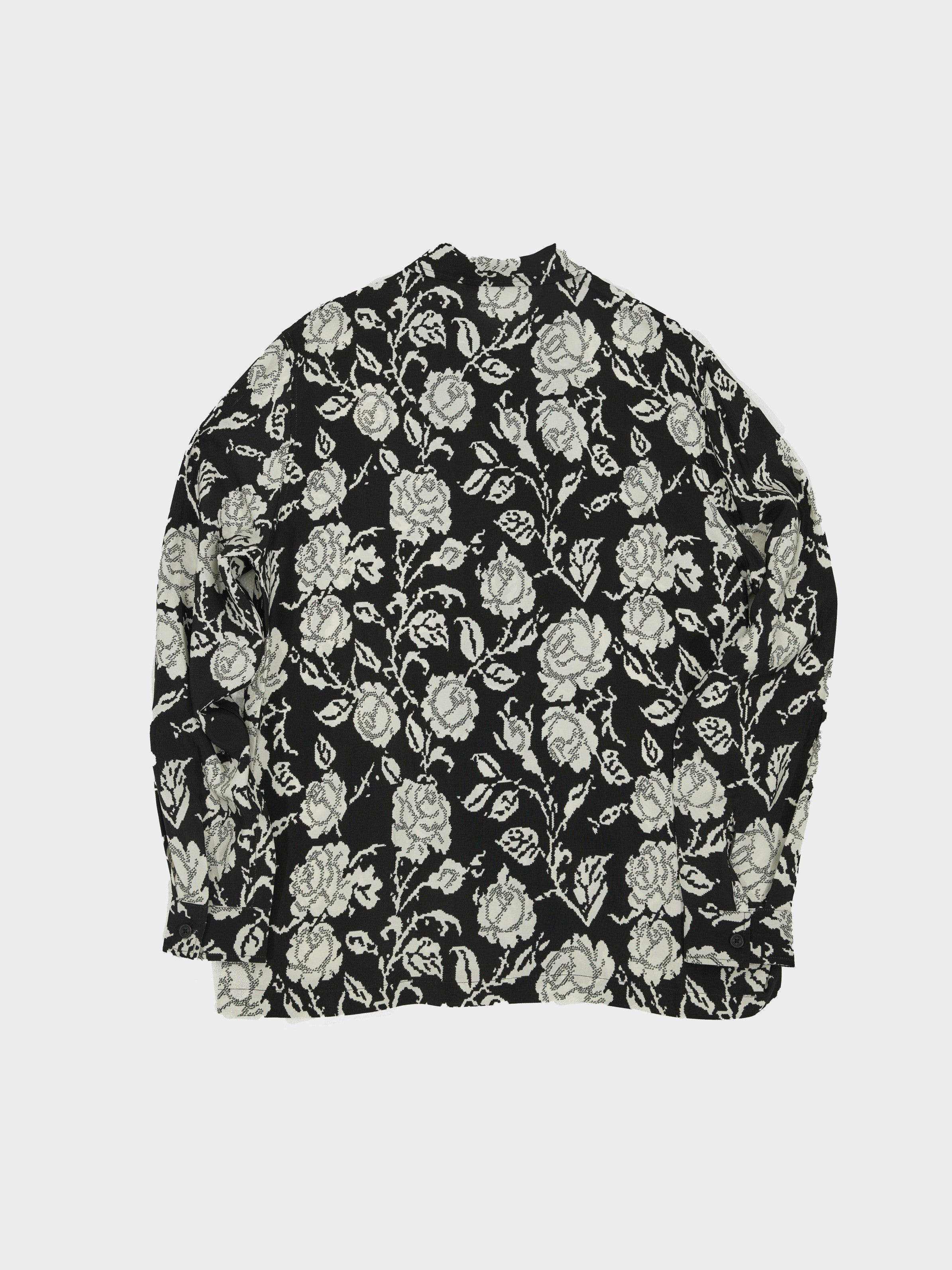 Rose Print Silk Shirt