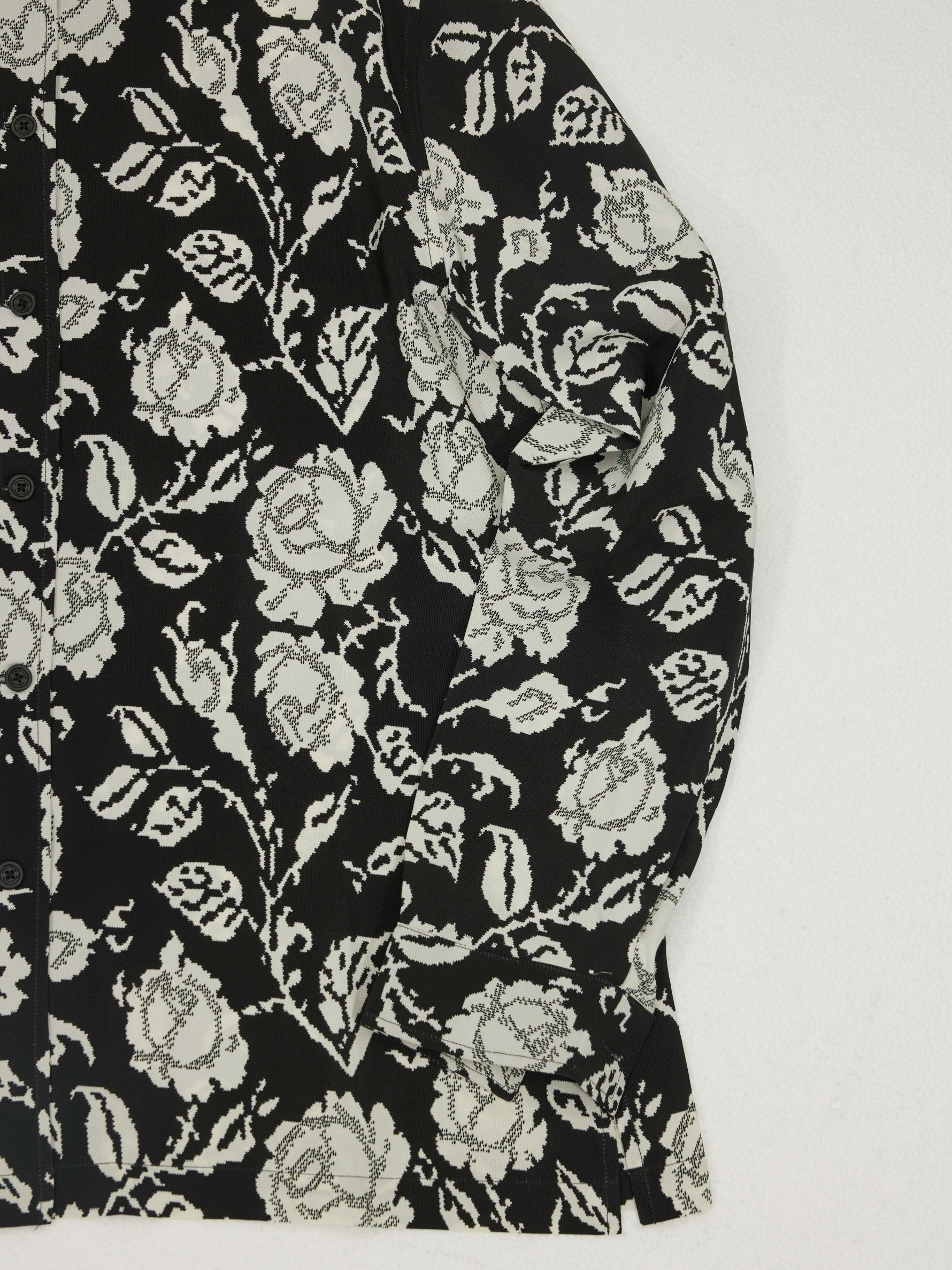 Rose Print Silk Shirt