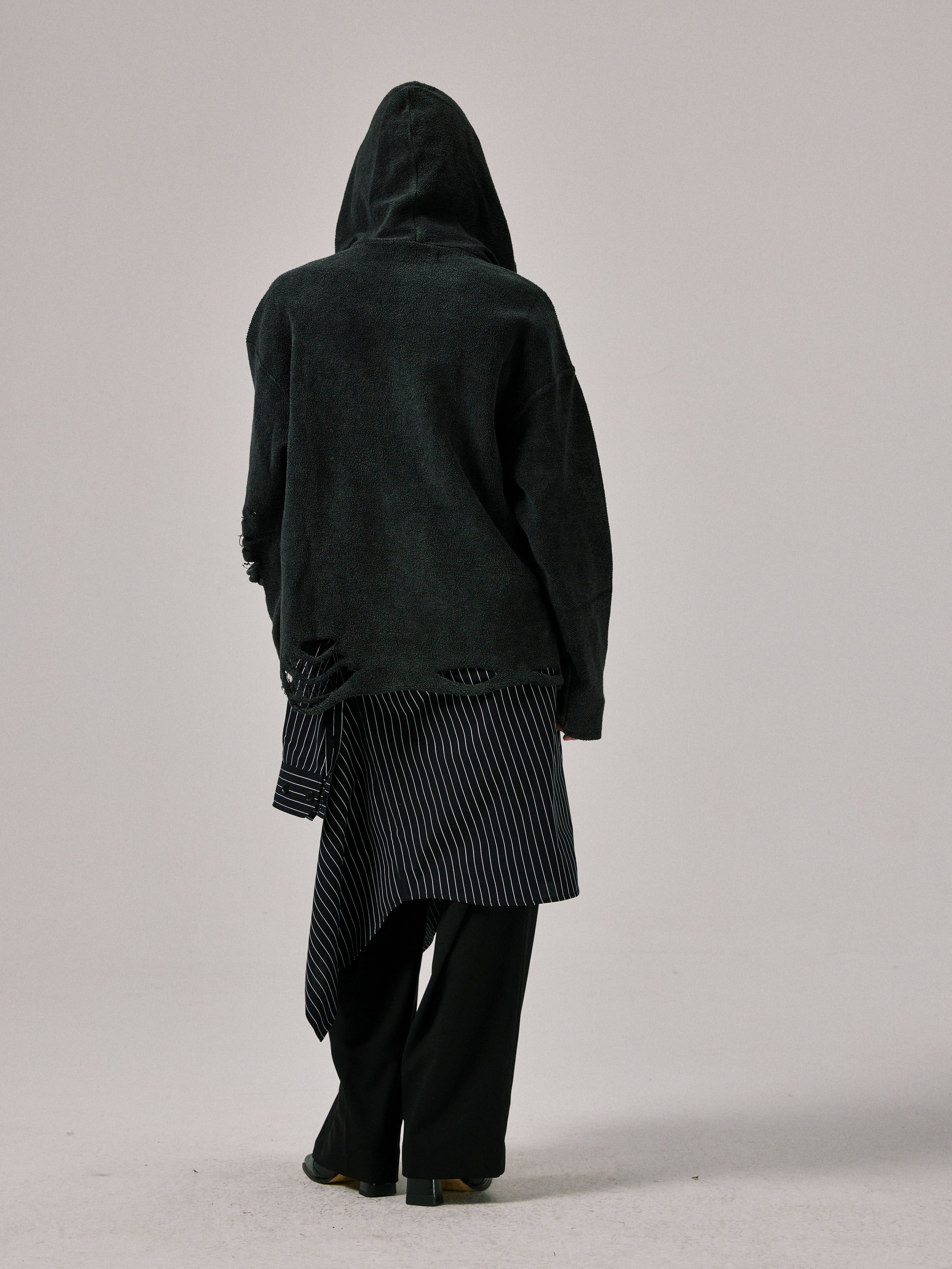 Distressed Inside-Out Hoodie