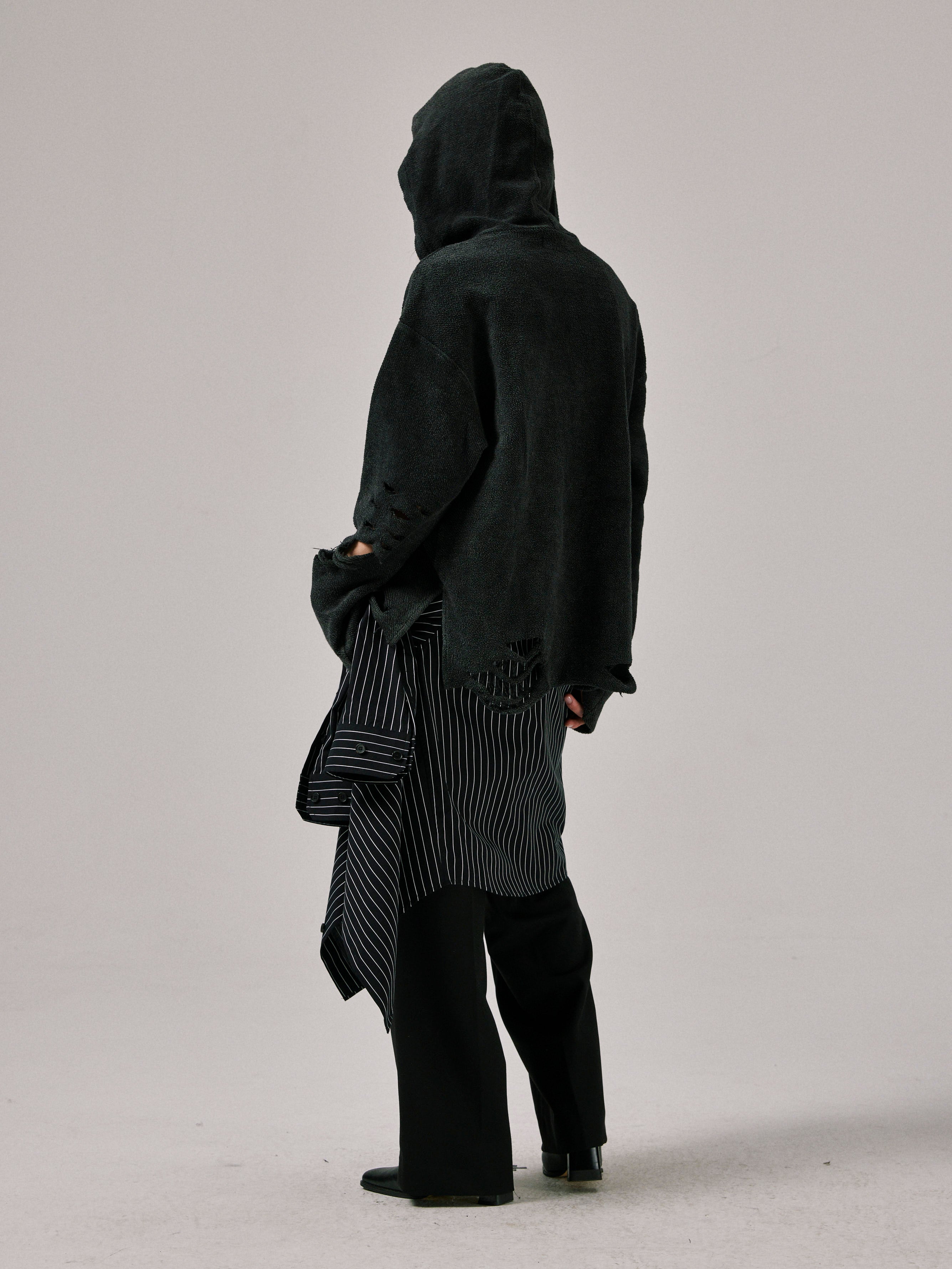 Distressed Inside-Out Hoodie