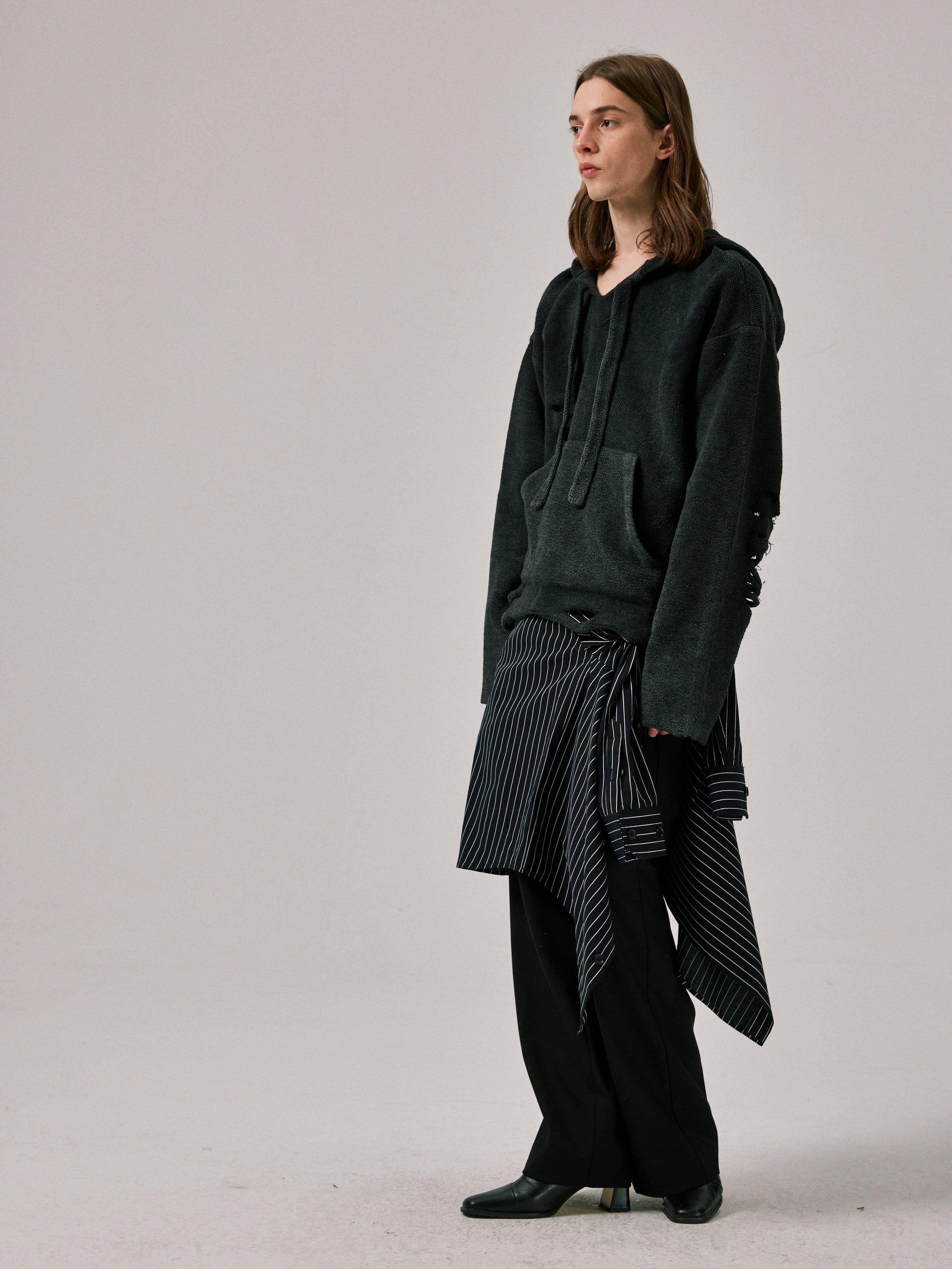 Distressed Inside-Out Hoodie
