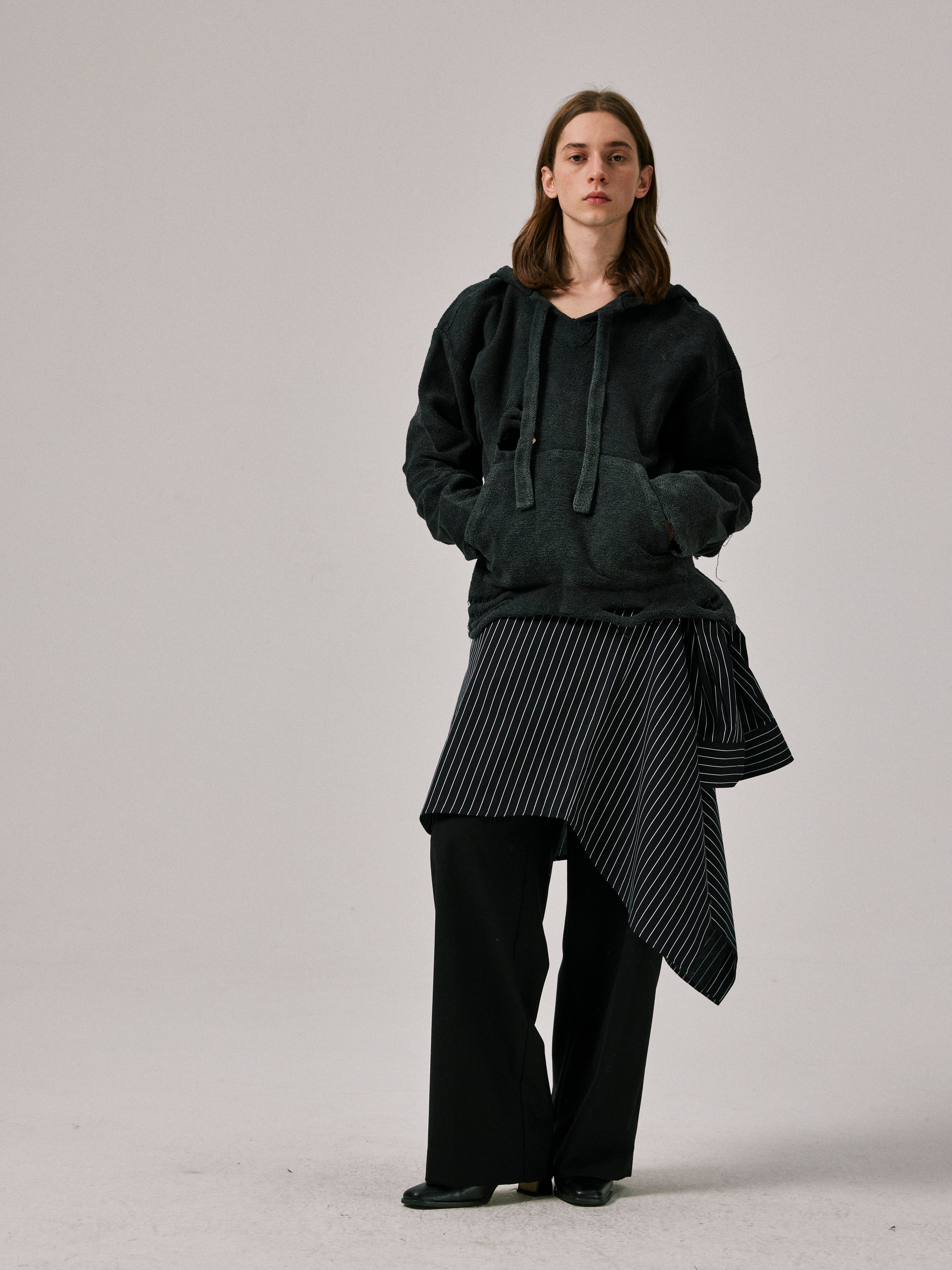 Distressed Inside-Out Hoodie