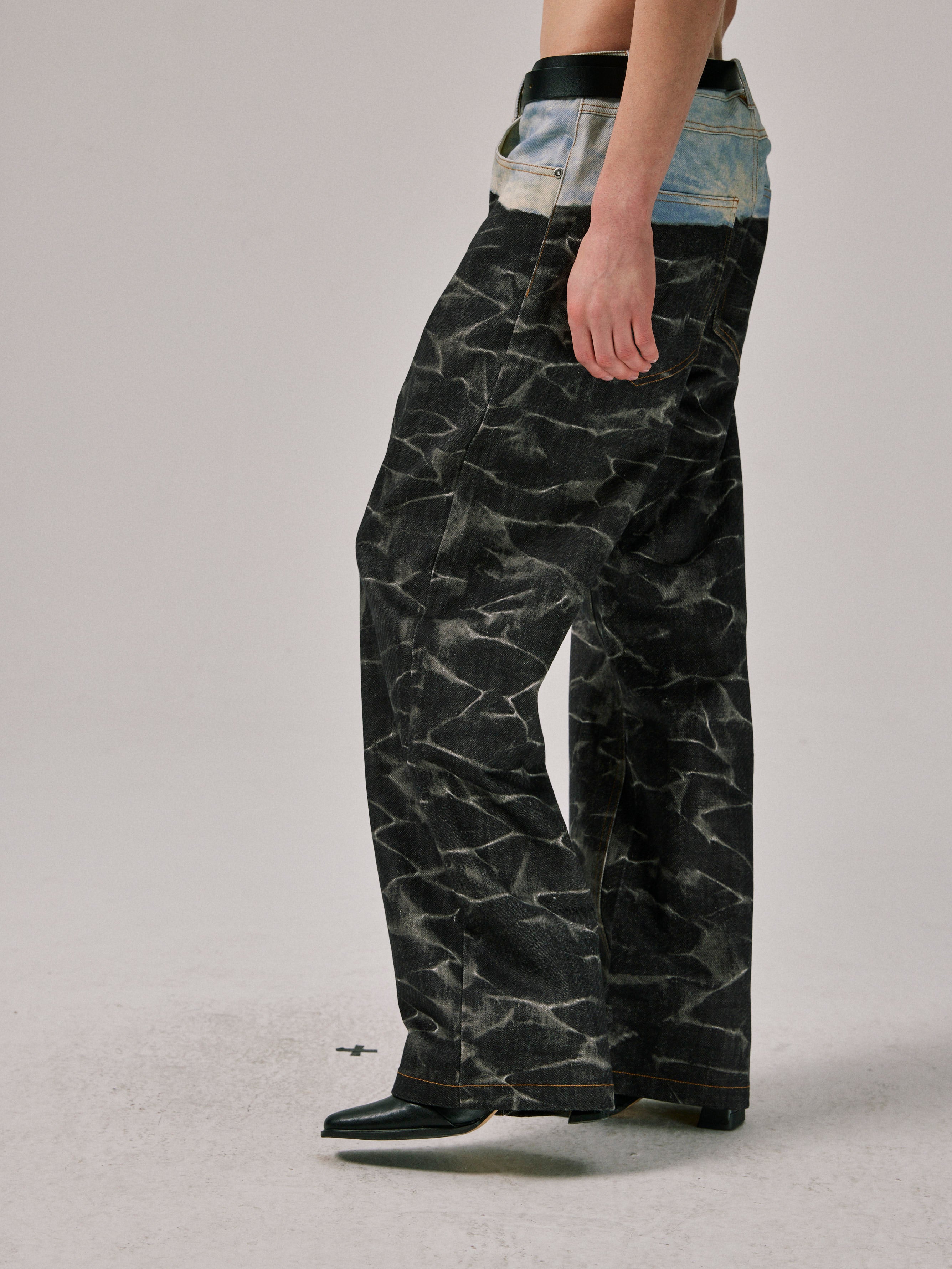 Straight-Leg Jeans in Digital Denim Print