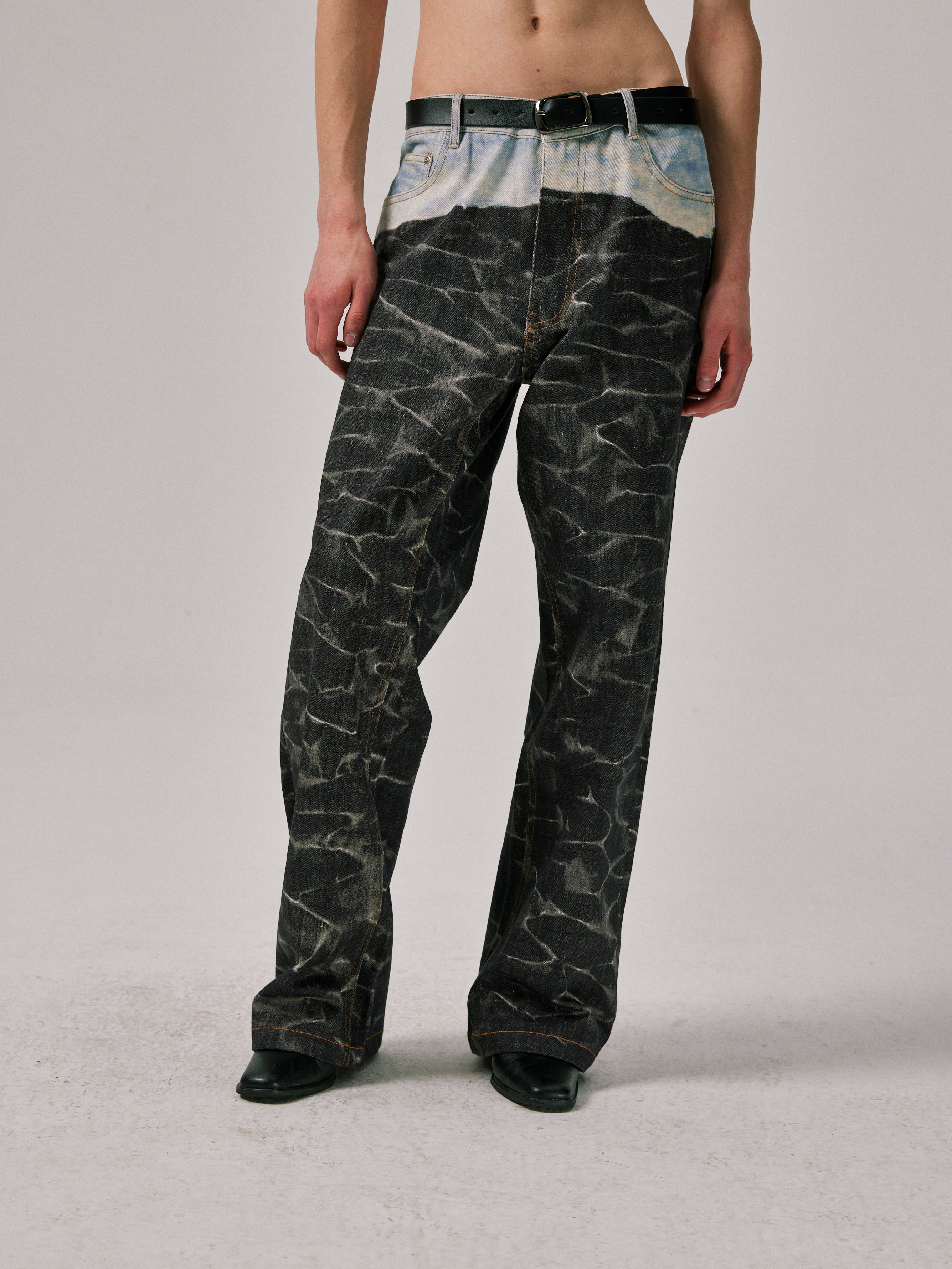 Straight-Leg Jeans in Digital Denim Print