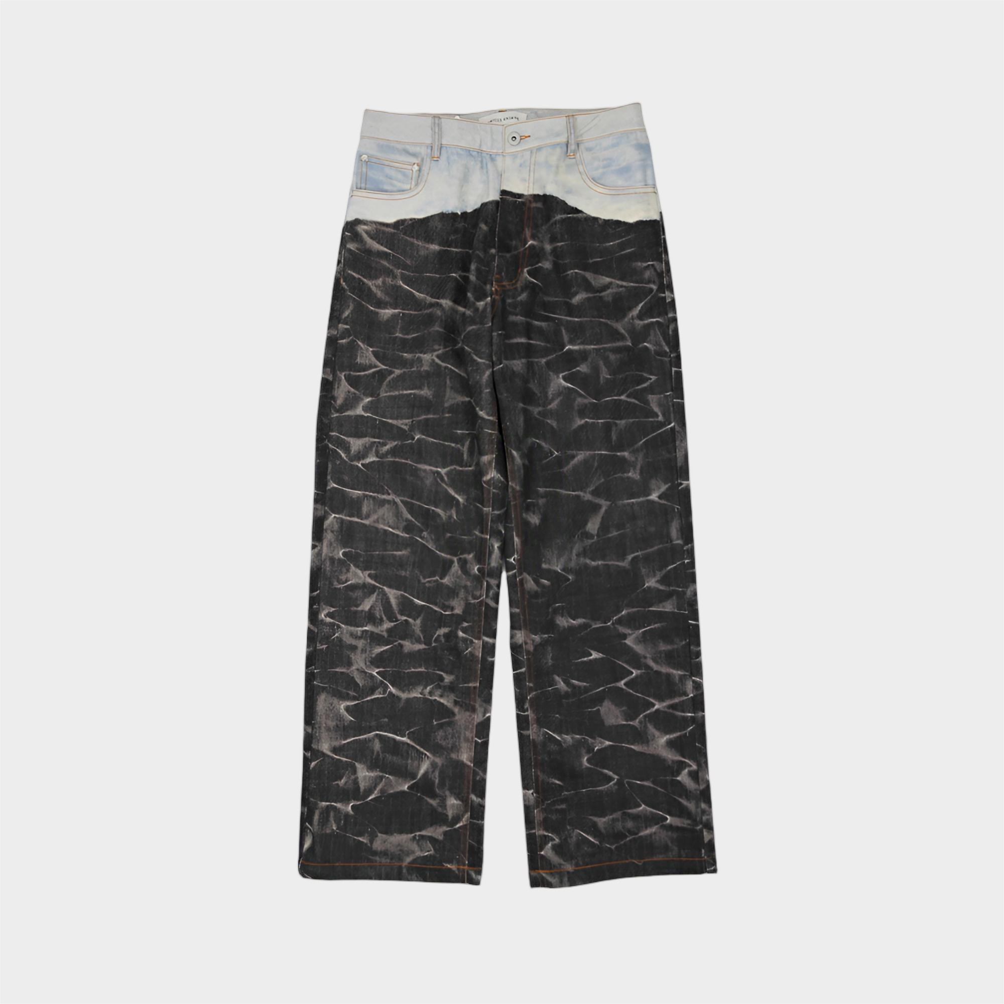 Straight-Leg Jeans in Digital Denim Print
