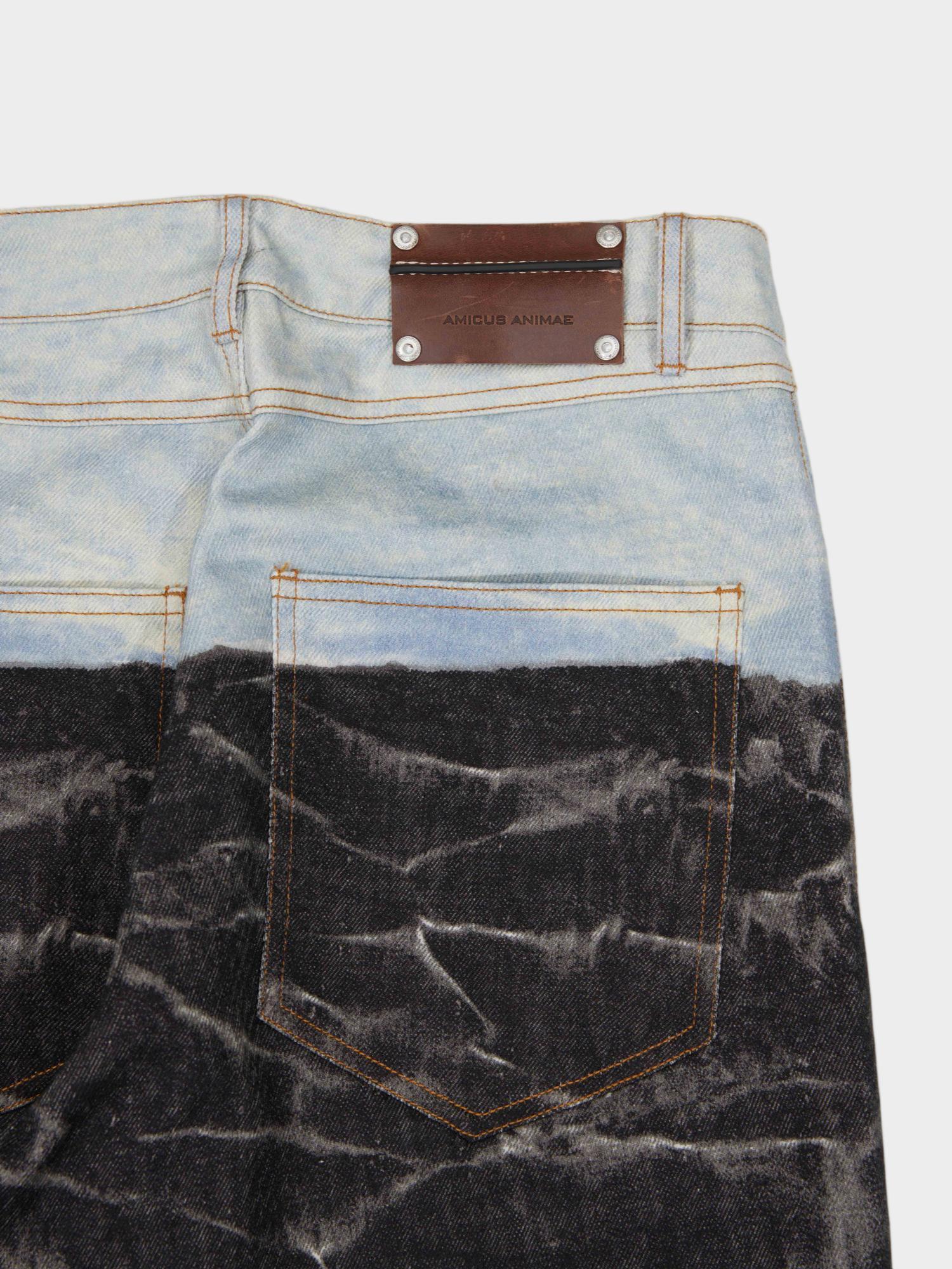 Straight-Leg Jeans in Digital Denim Print