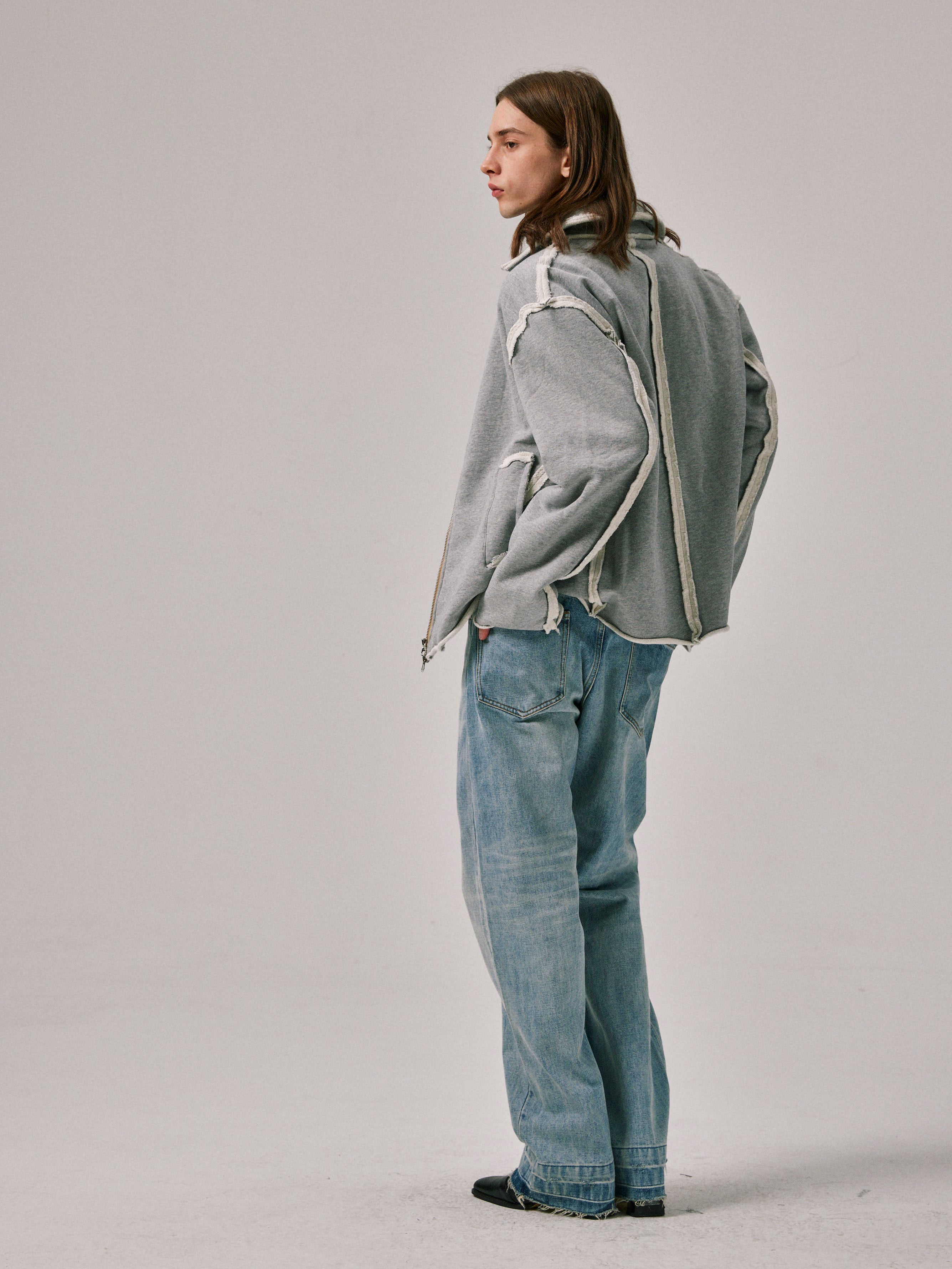 Mid-Rise Wide Leg Ripped Jeans