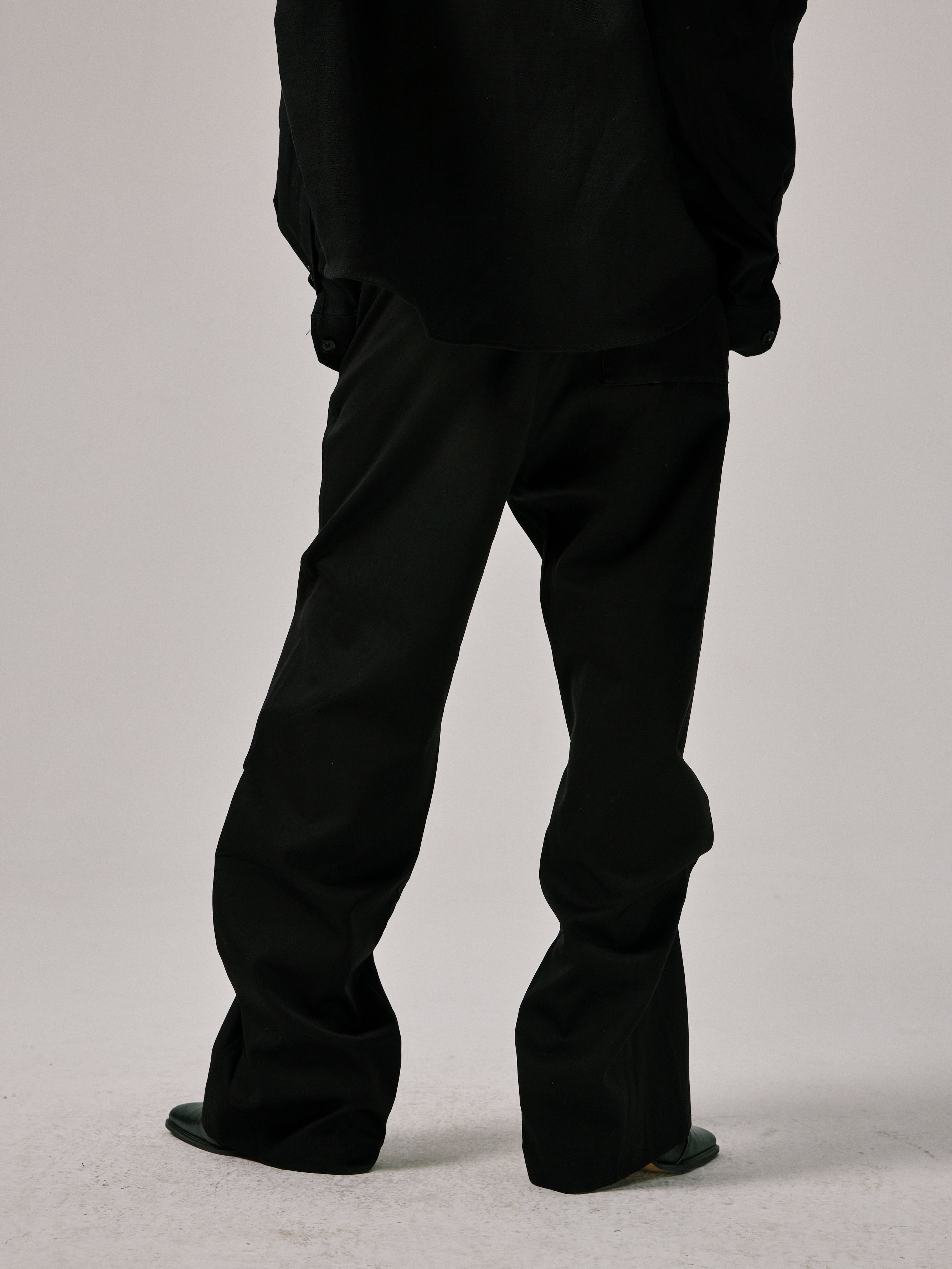 Crinkle-Effect Straight Leg Trousers