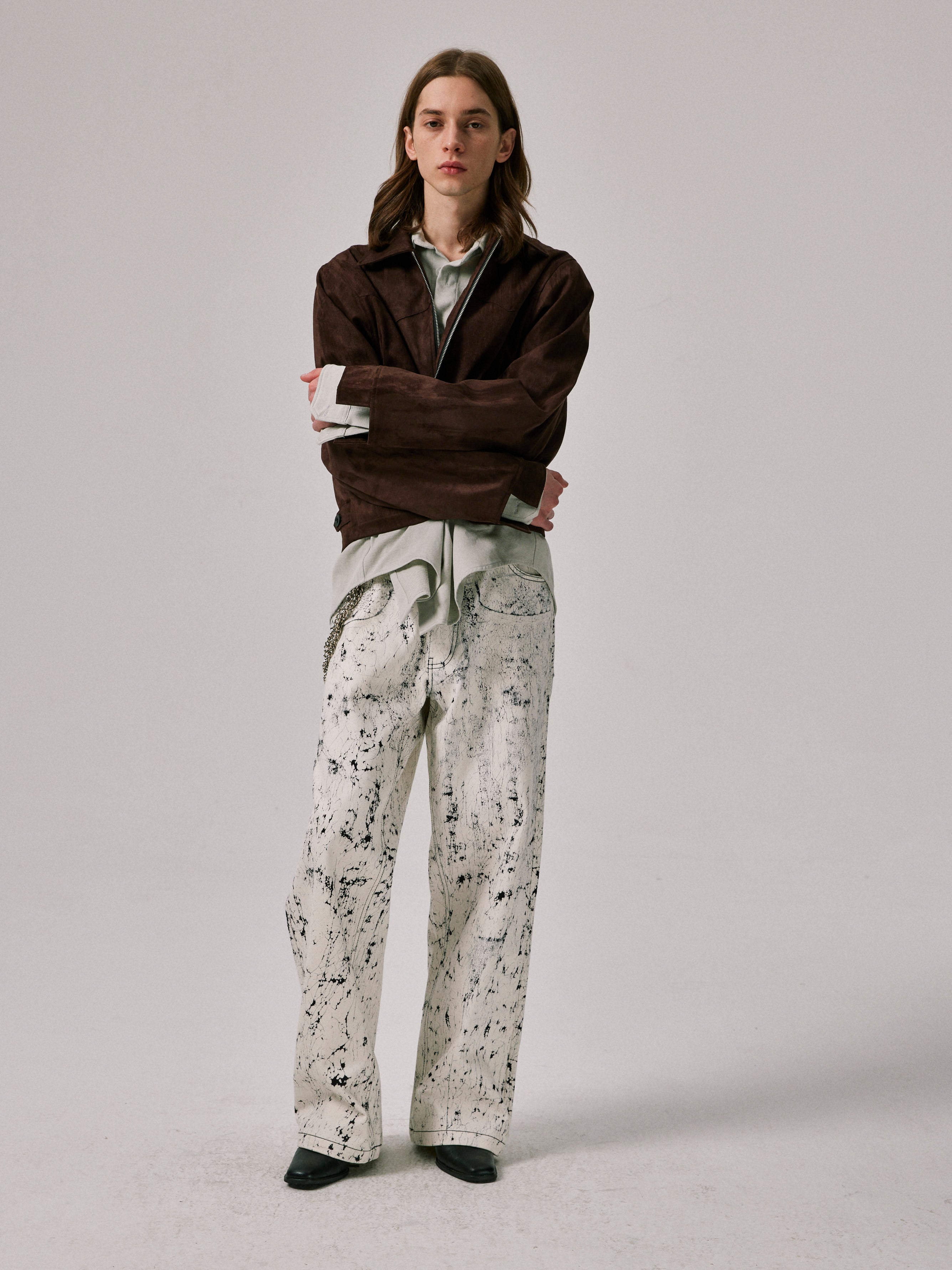 Straight-Leg Jeans in Digital Denim Print Type1