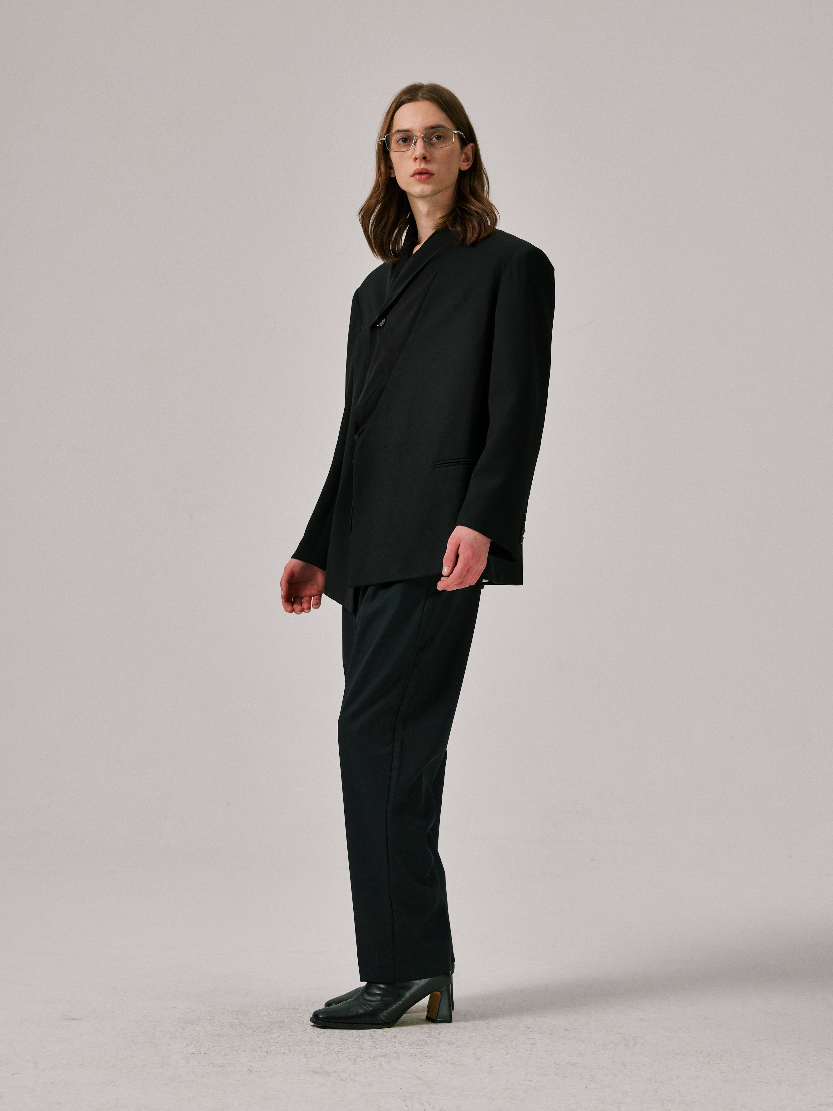 Classic Pleated Trousers with Belt