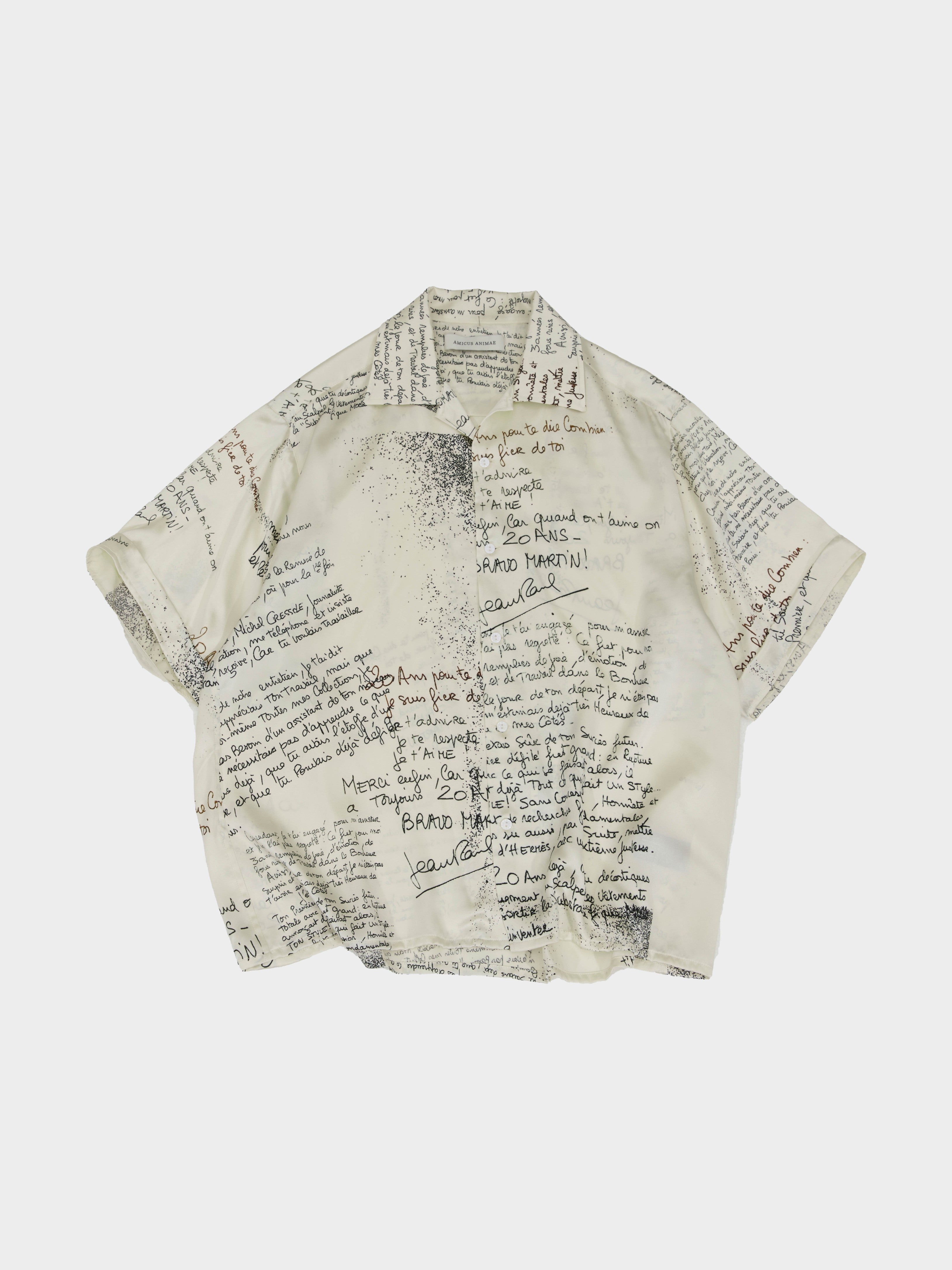 Letter-Print Silk Shirt