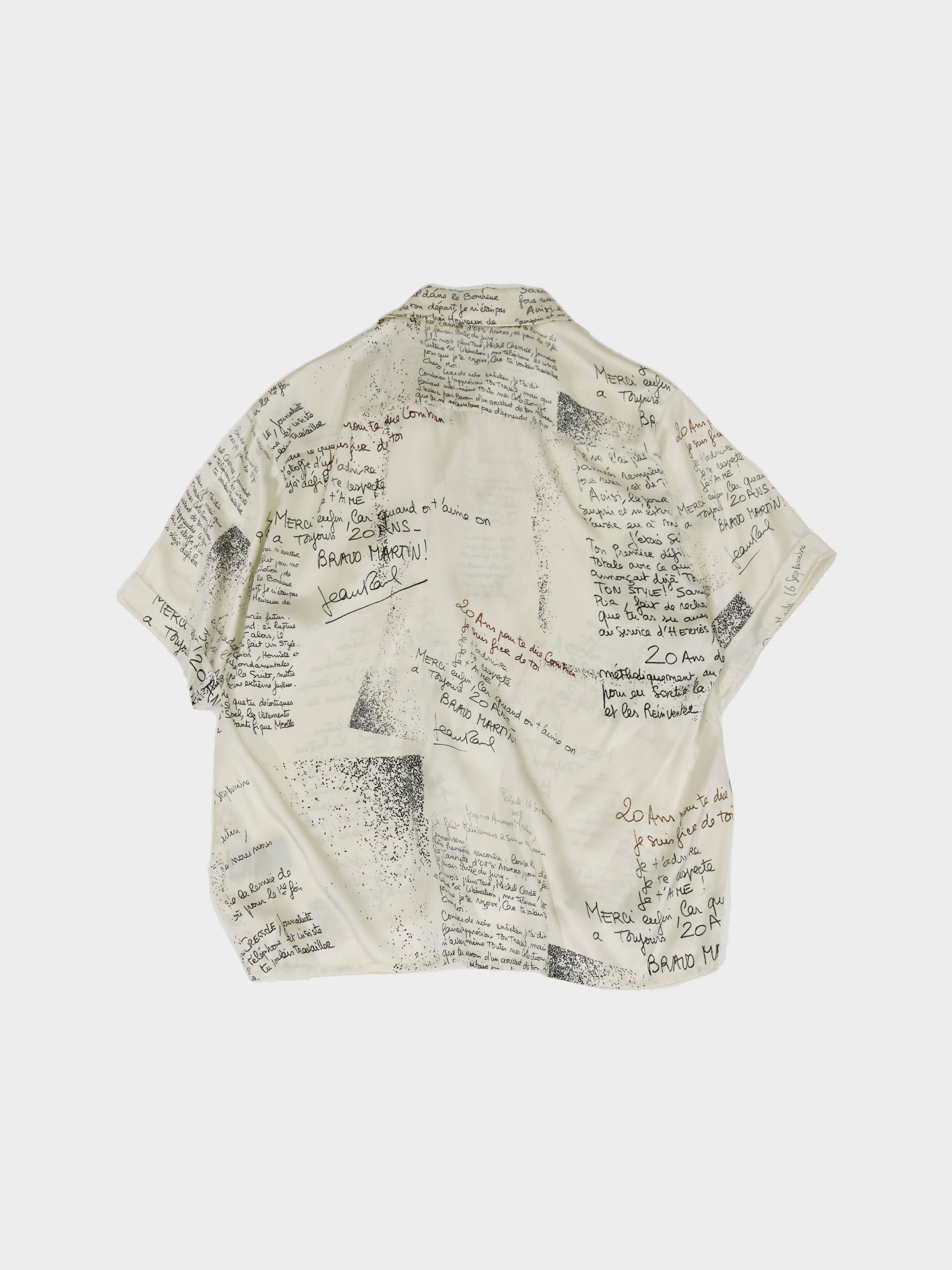 Letter-Print Silk Shirt