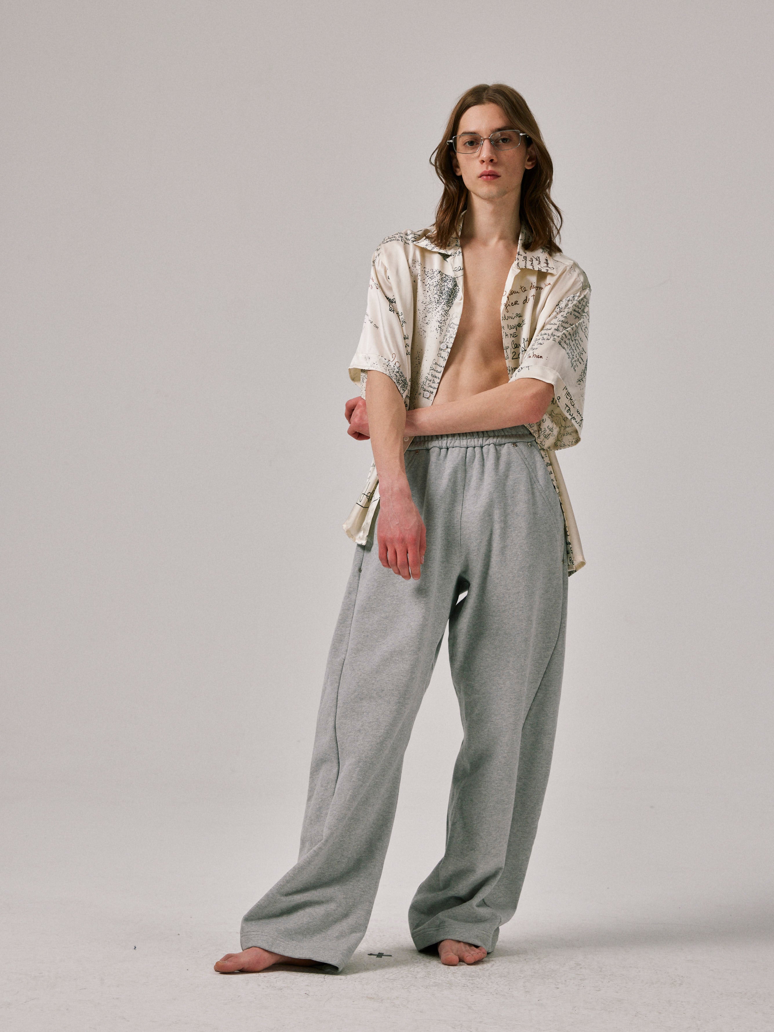 Letter-Print Silk Shirt