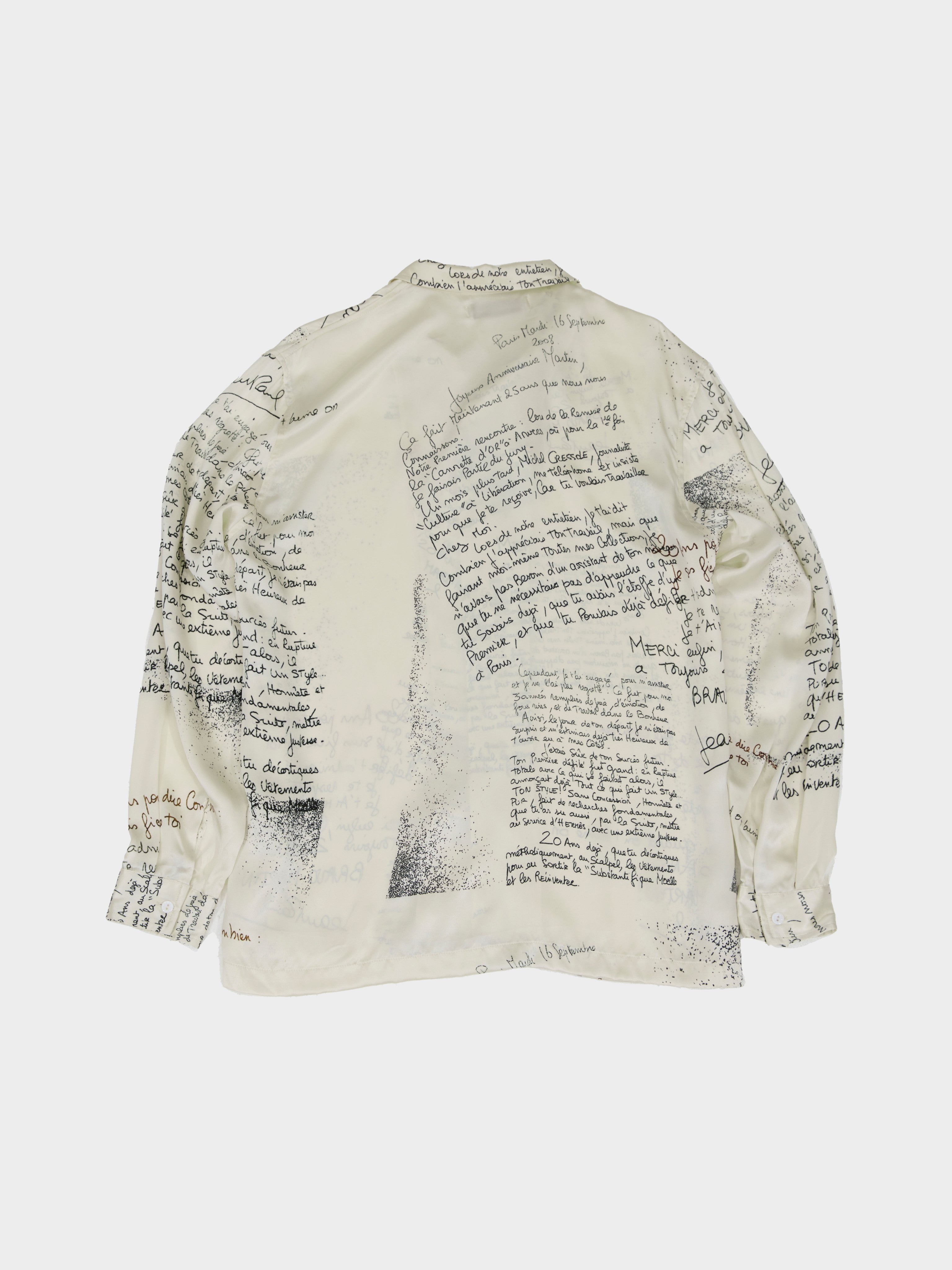 Letter-Print Silk Shirt