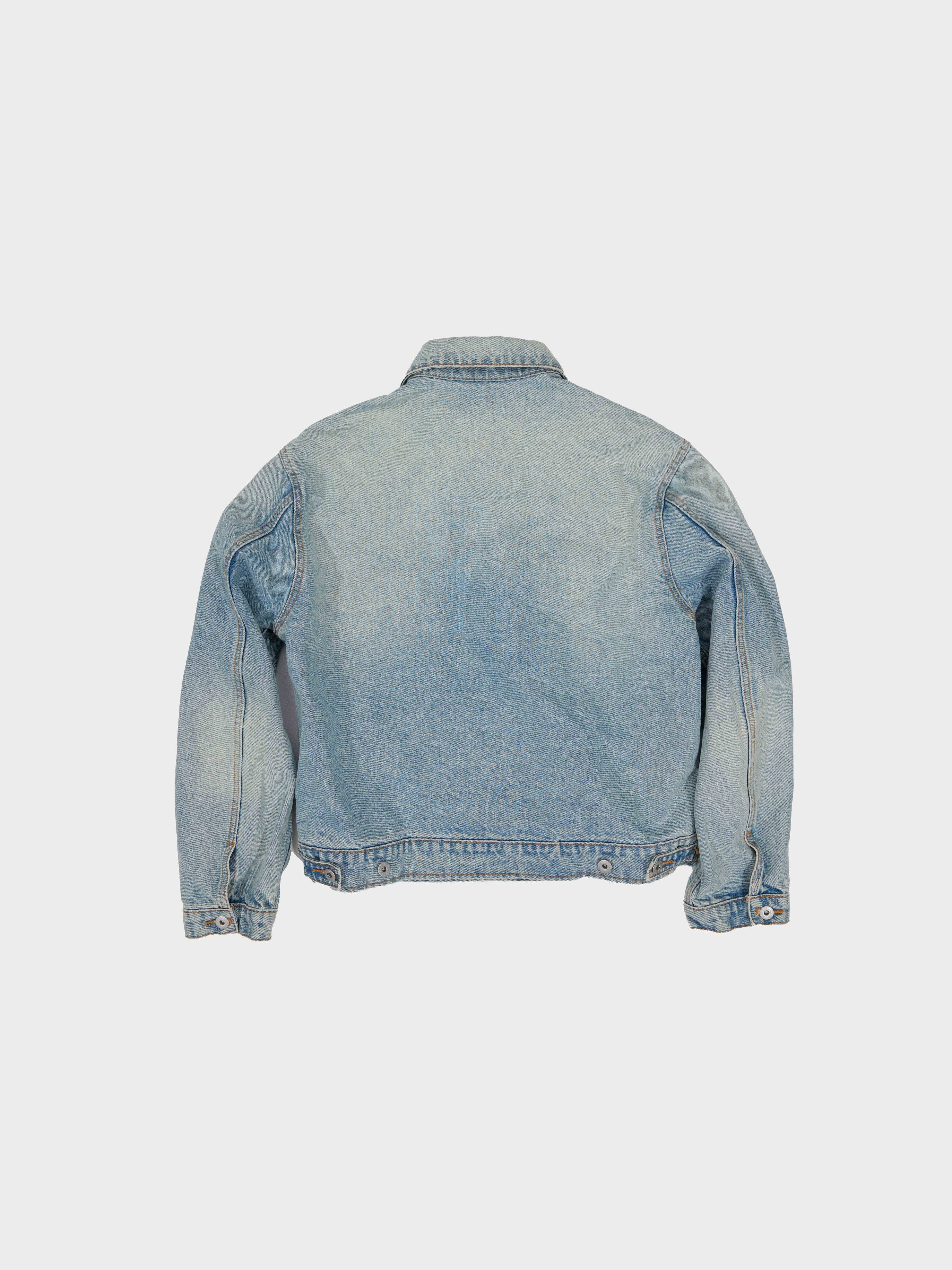 Cropped Oversized Denim Jacket inVintage Blue