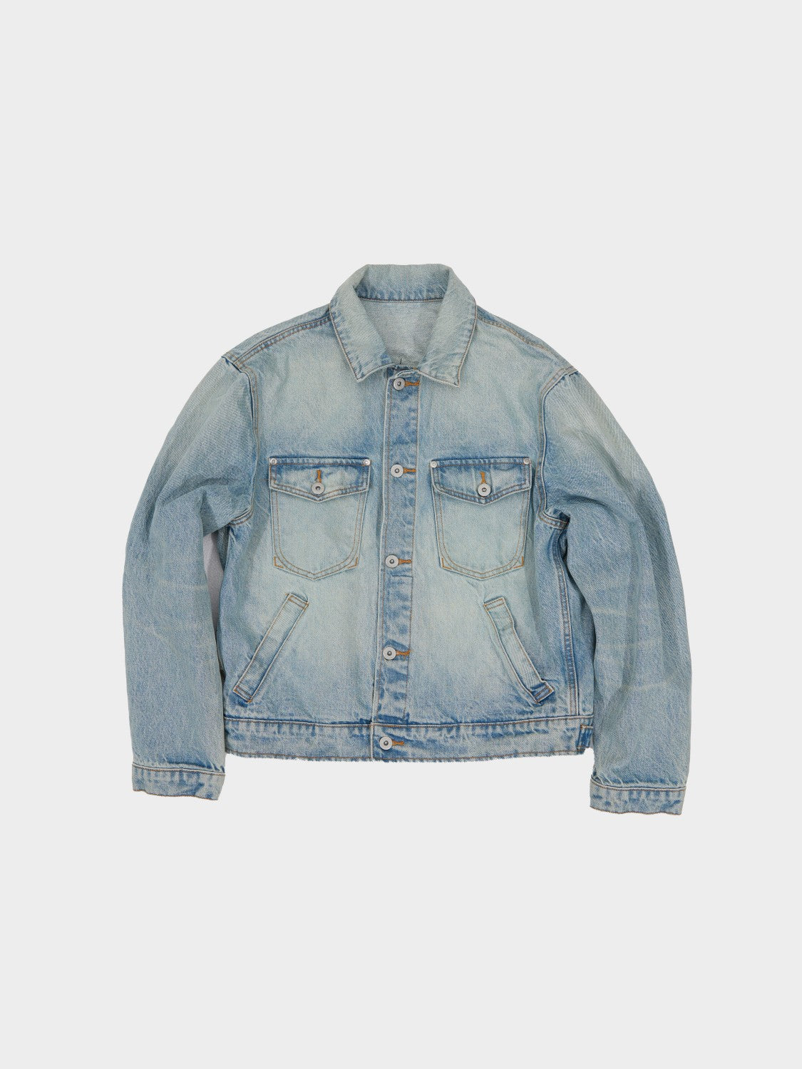 Cropped Oversized Denim Jacket inVintage Blue