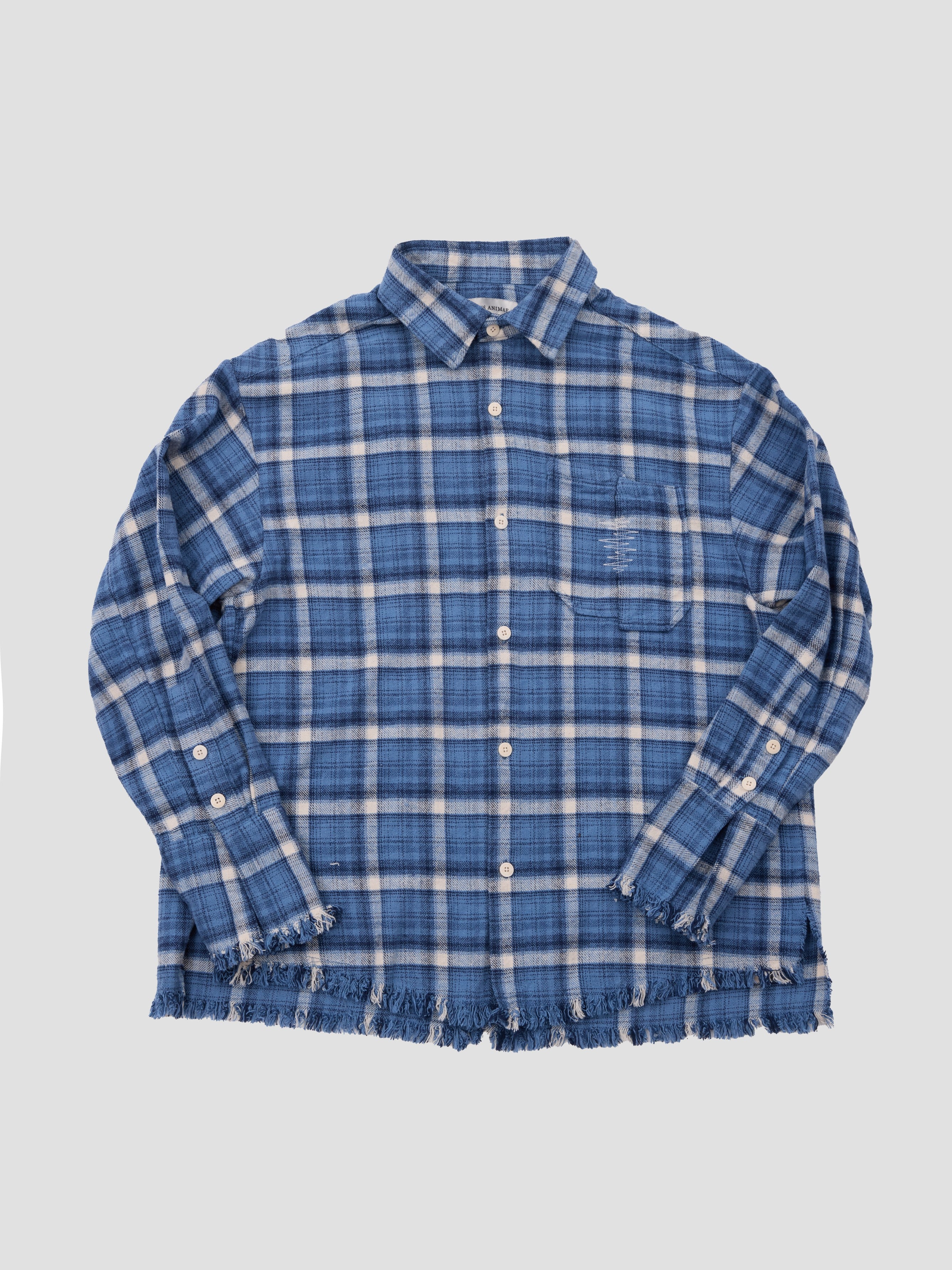 Distressed Flannel Plaid Shirt