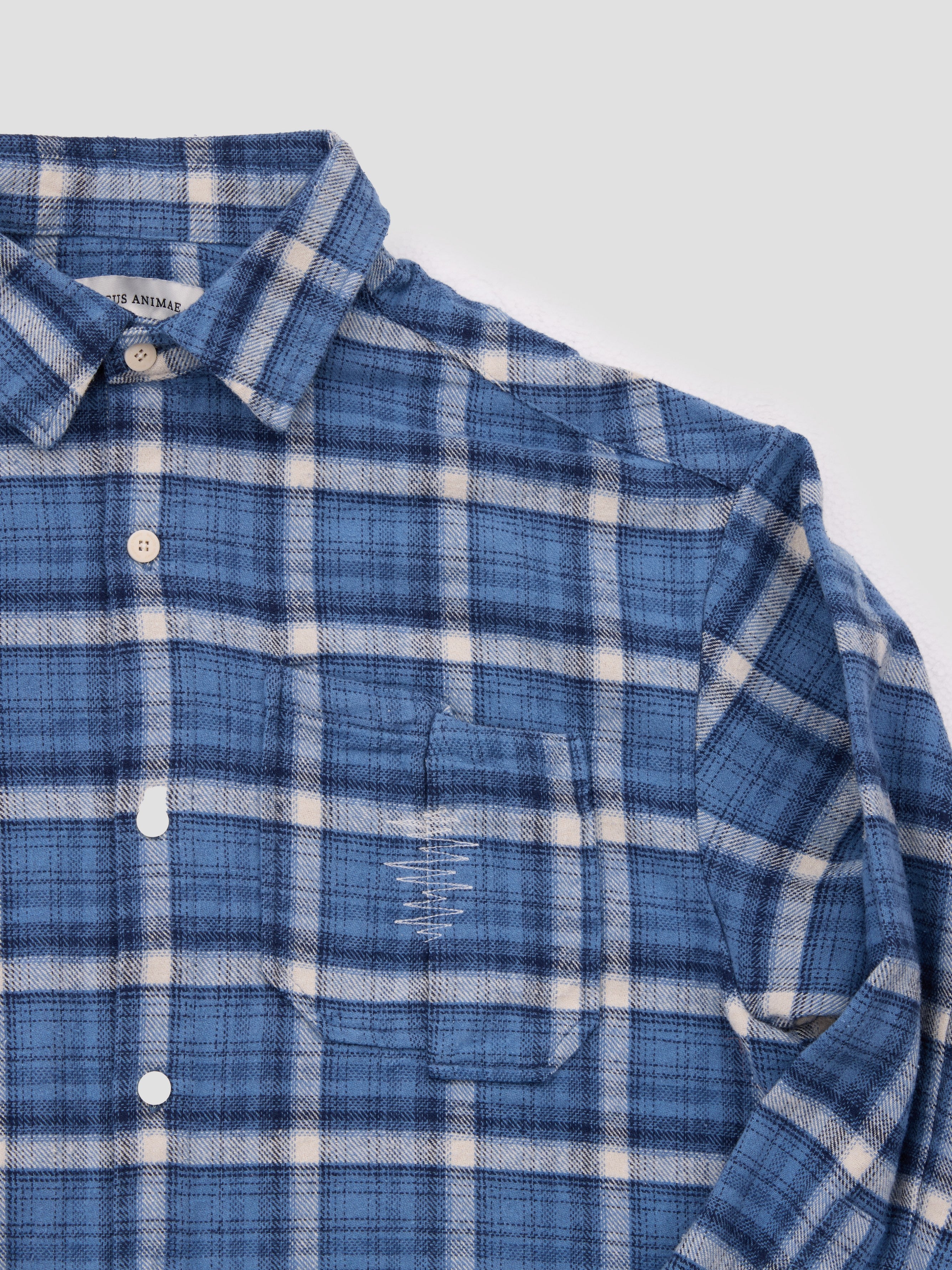 Distressed Flannel Plaid Shirt