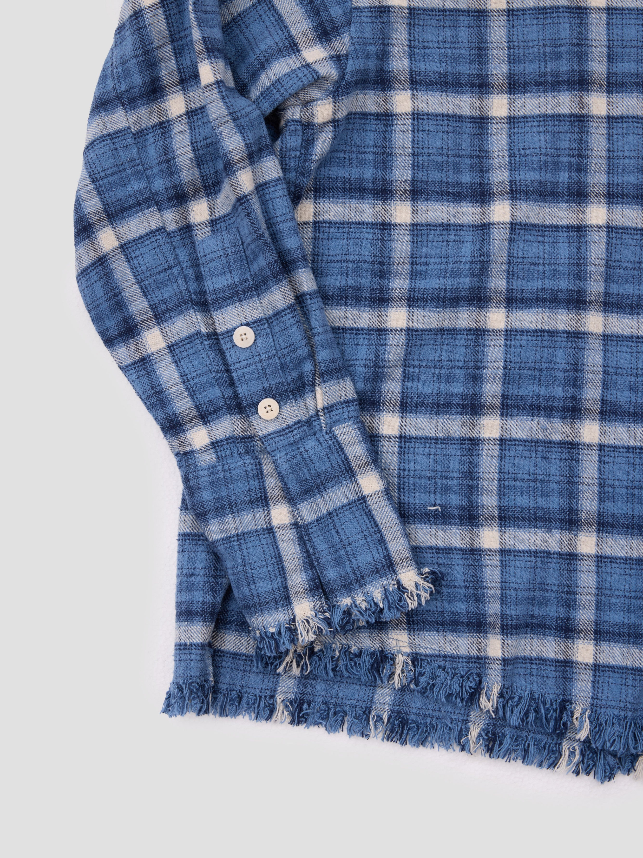Distressed Flannel Plaid Shirt