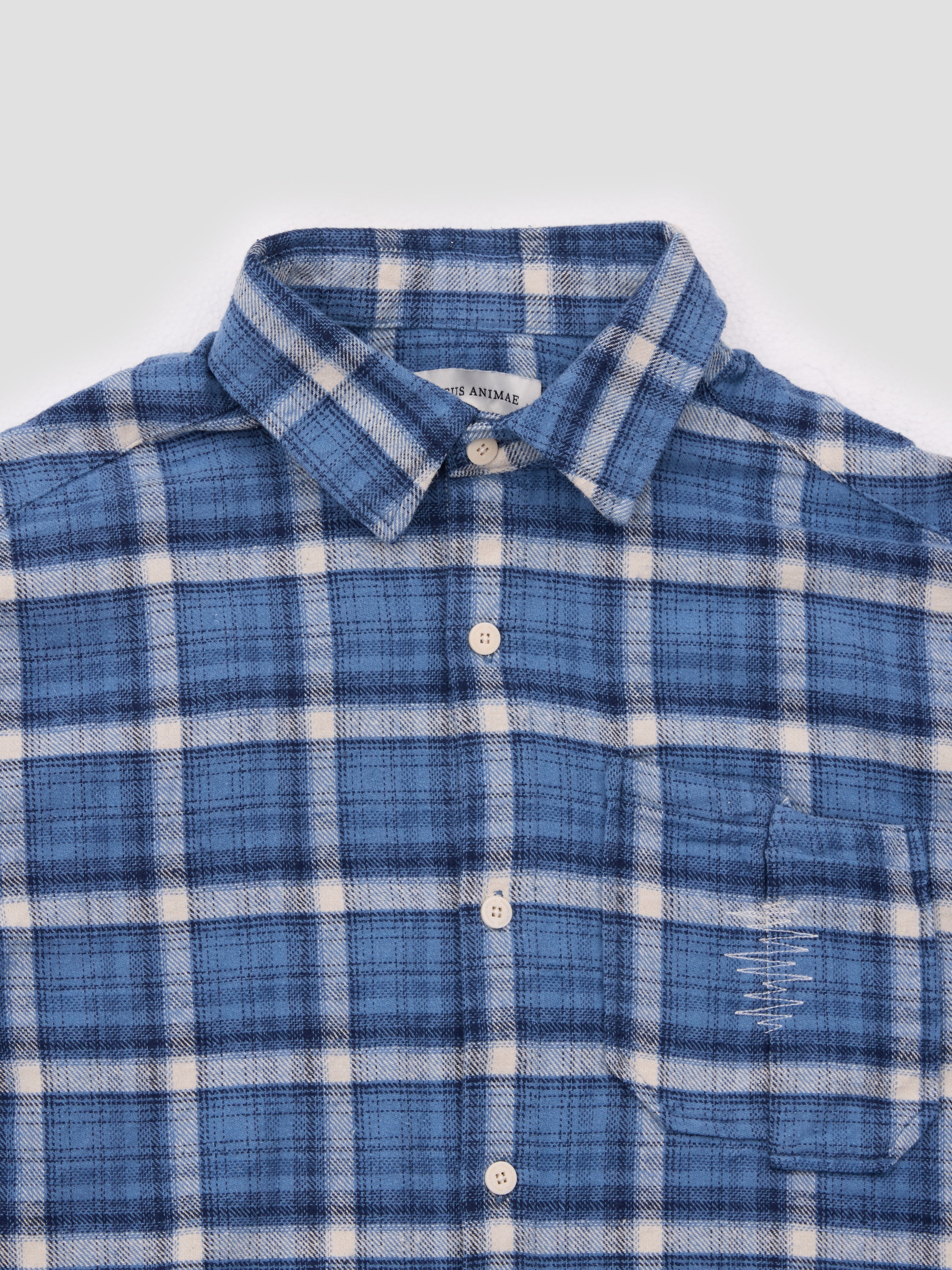 Distressed Flannel Plaid Shirt