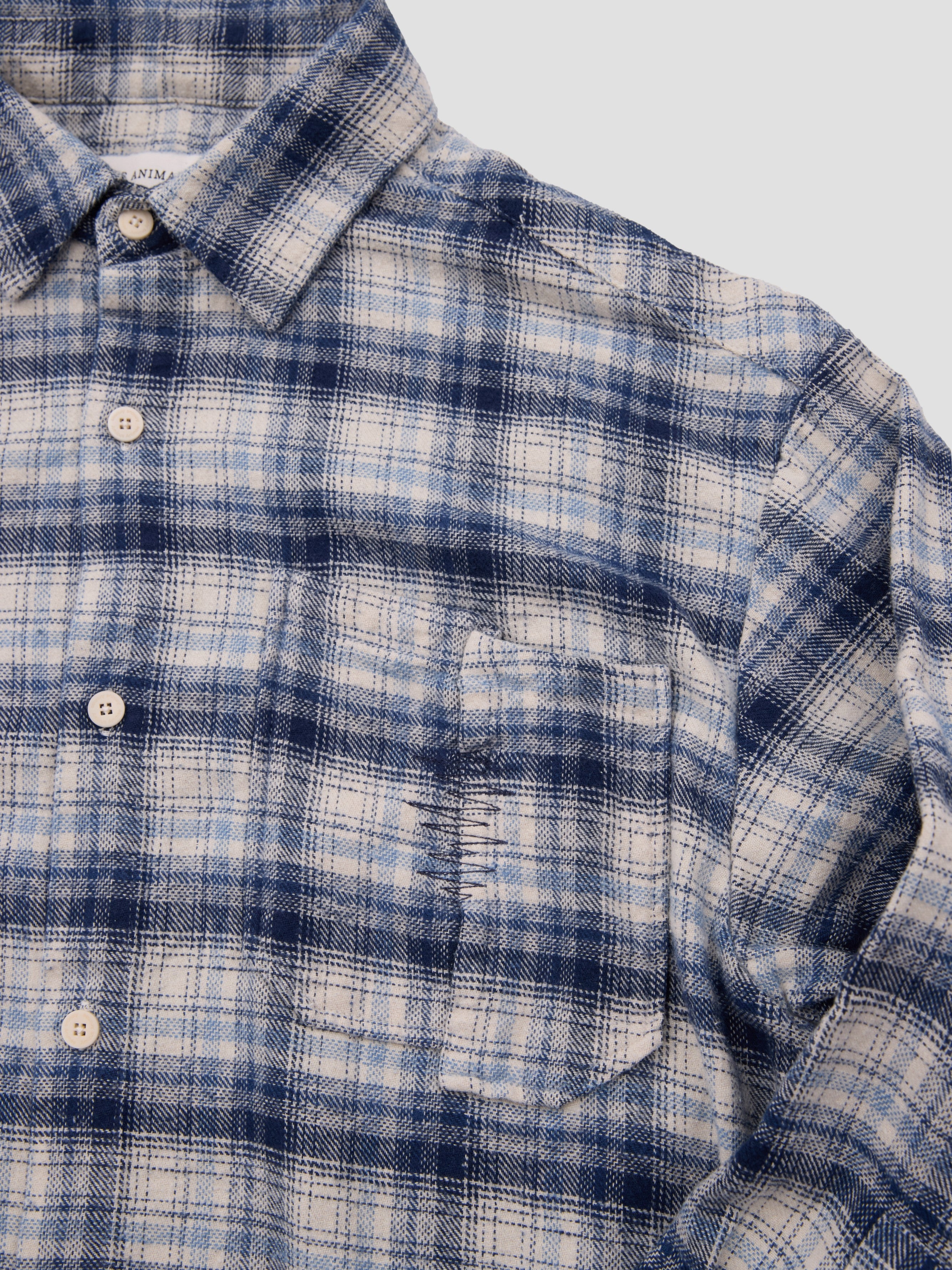 Distressed Flannel Plaid Shirt