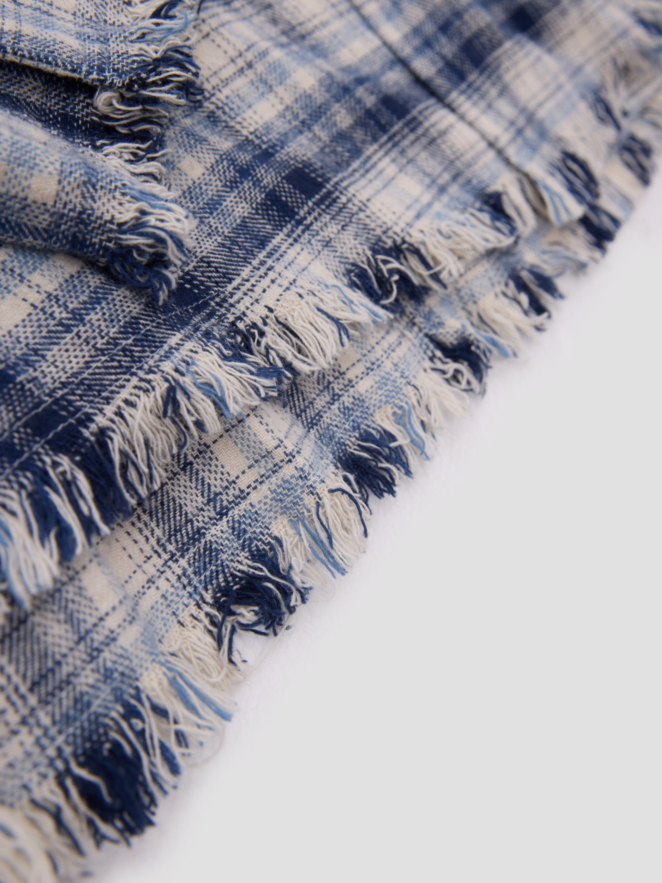 Distressed Flannel Plaid Shirt