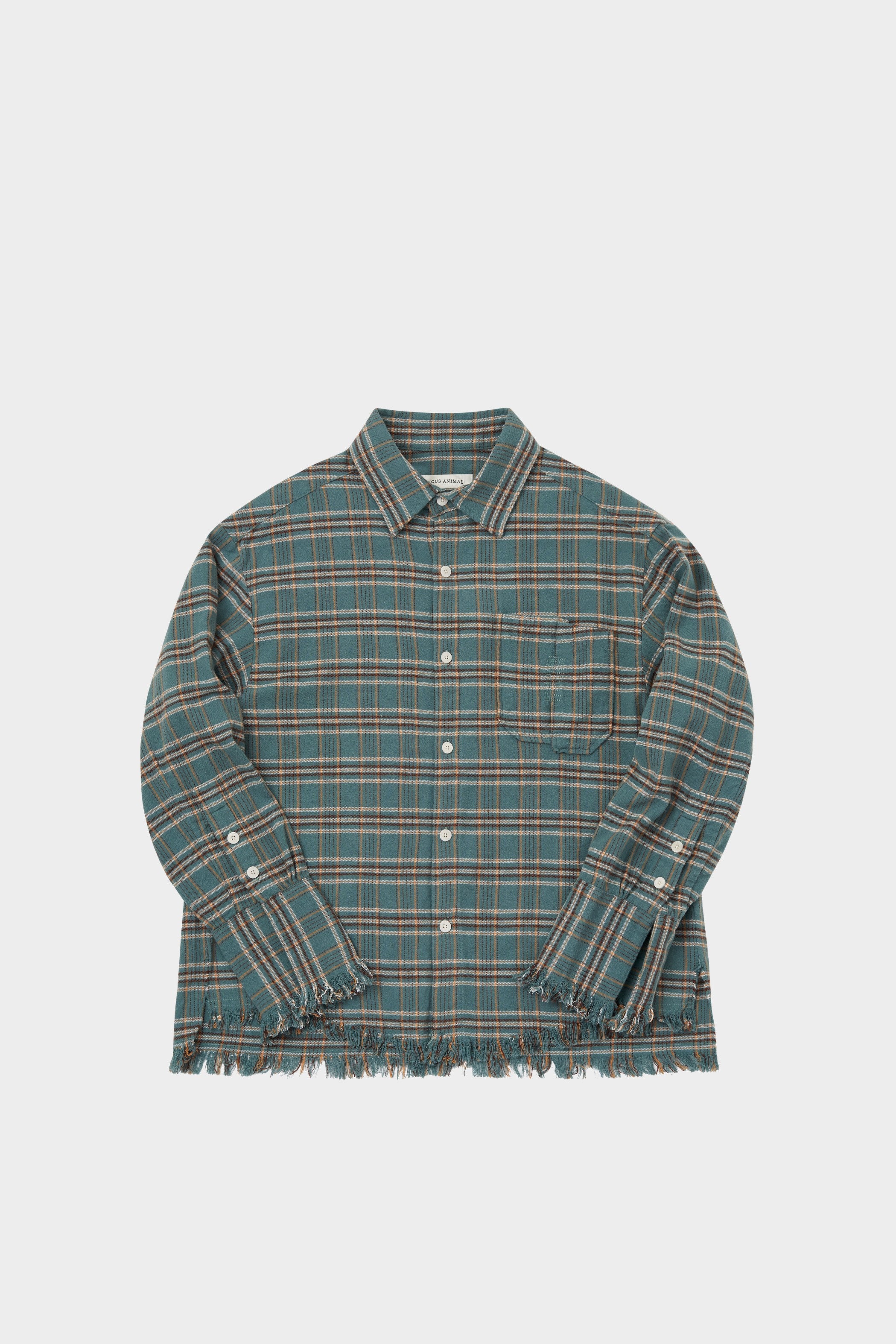 Distressed Flannel Plaid Shirt